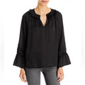NEW Vince Camuto Ruffle Trim Blouse, Black Size XS New w/Tag Retail $89
