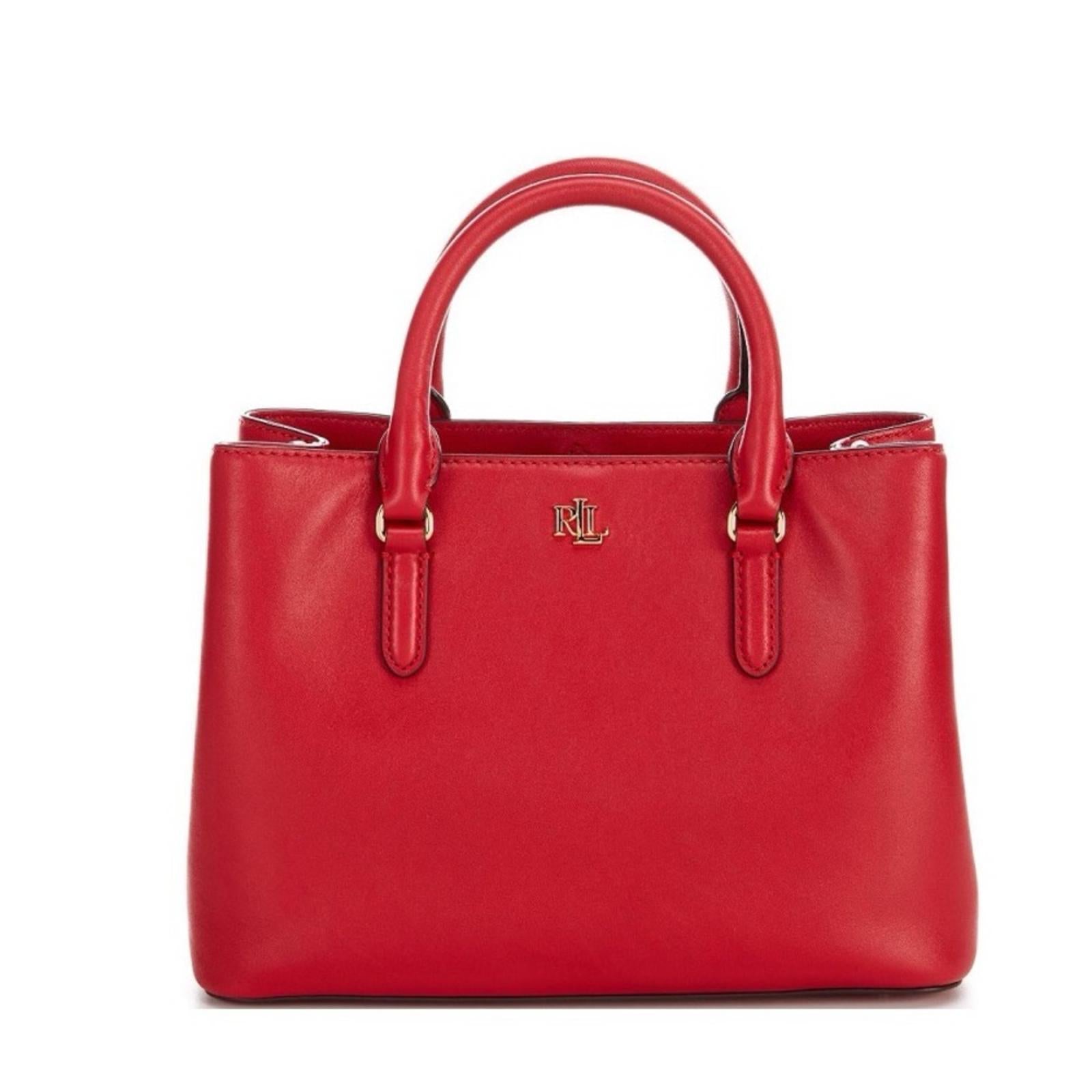 Lauren Ralph Lauren Marcy 26 Small Satchel in Red, NEW w/Tag Retail $350