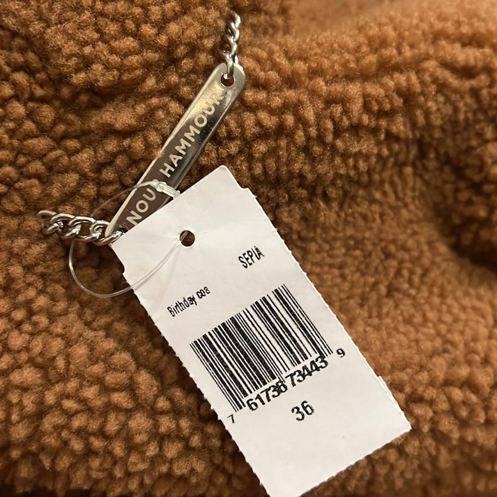 Nour Hammour Reversible Shearling Coat, FR 36 US 2-4 New