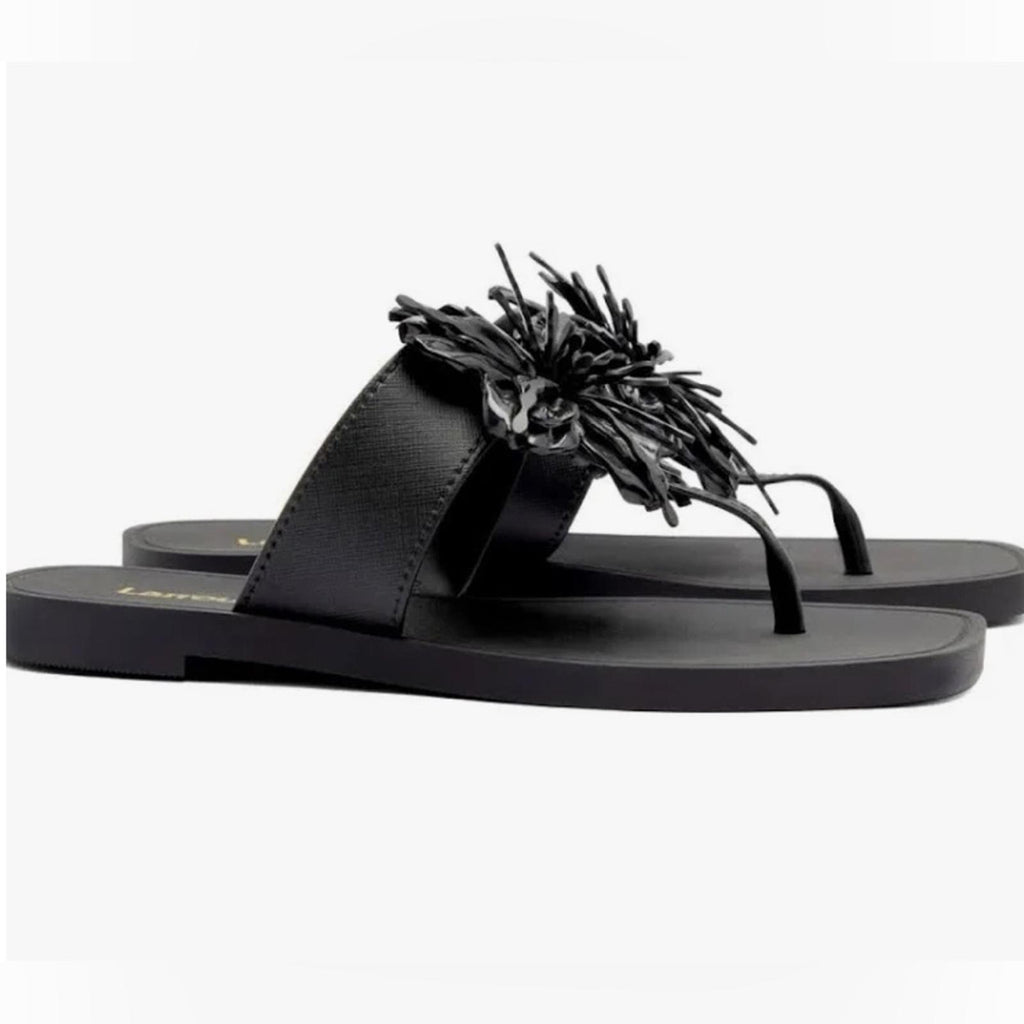 Larroude Hibiscus Sandals in Black, Size 10/11 NEW w/o Box
