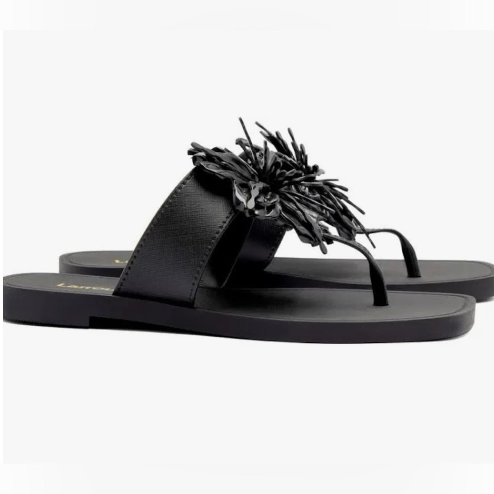 Larroude Hibiscus Sandals in Black, Size 10/11 NEW w/o Box