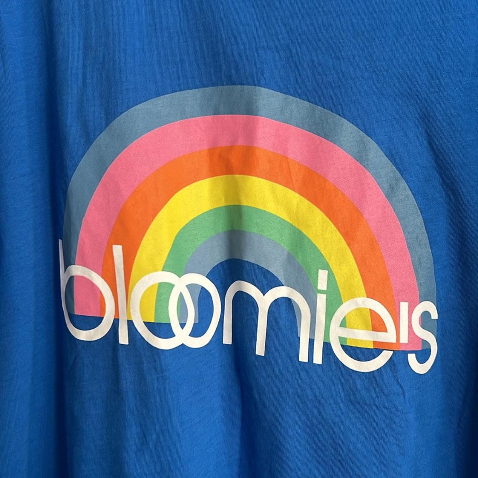 Bloomie's Unisex Rainbow Logo Tee in Lapis/Blue, Size L NEW w/Tag