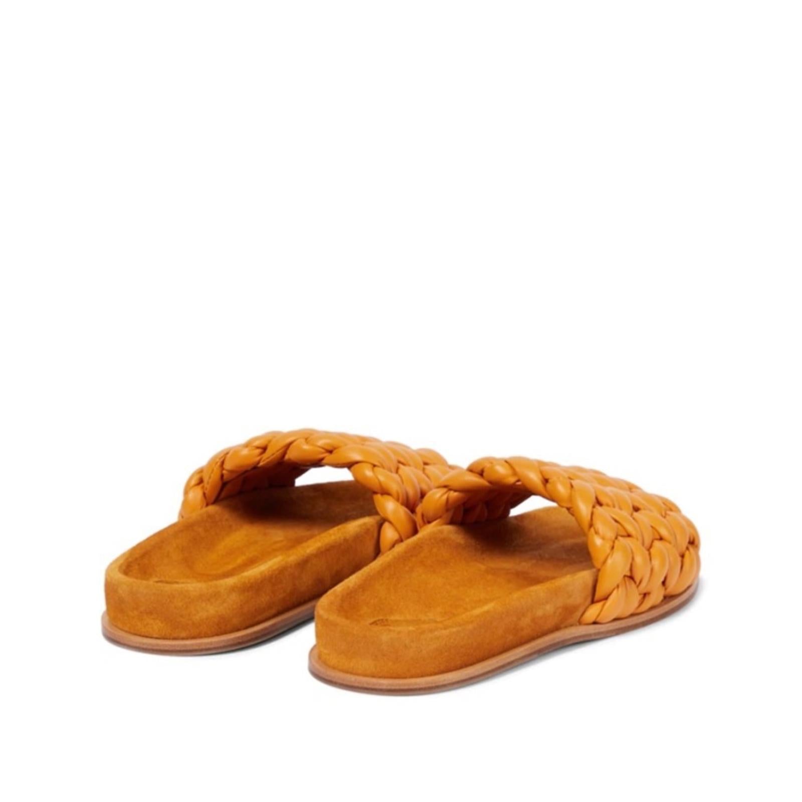 Chloé Kacey Flat Footbed Braided Leather Slides, NWT, Size 41 W Comes w/Dust Bag