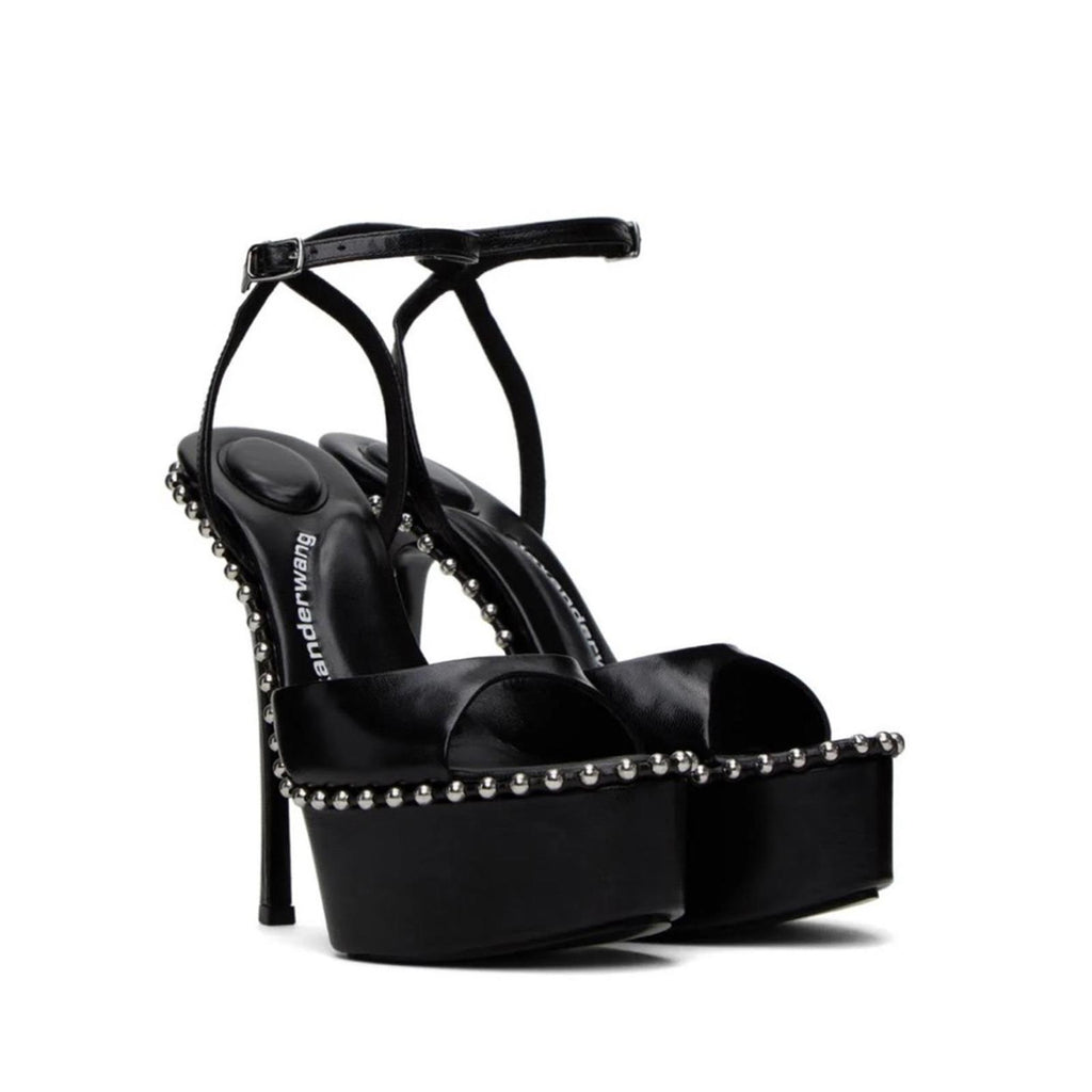 Alexander Wang Nova Ankle Strap 145 Studded Platform High Heel Sandals 35.5 NEW