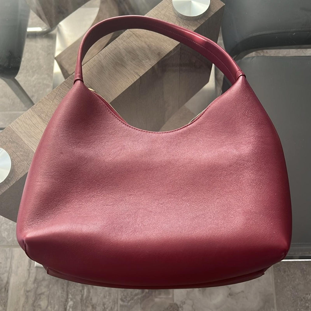 NEW Mansur Gavriel Small Soft Candy Shoulder Bag in Burgundy, Quiet Luxury!