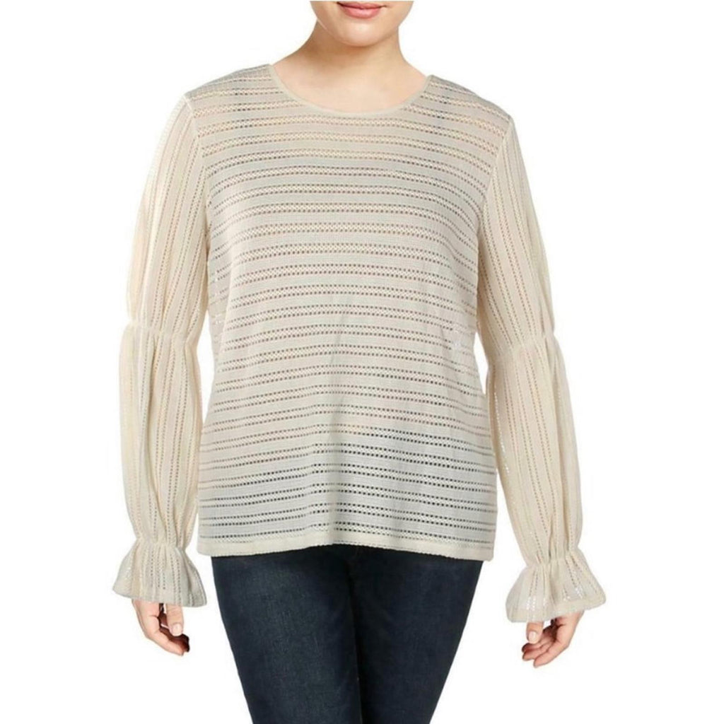 MK Long Sleeve Blouse in Bone/Cream, Size XL New w/Tag