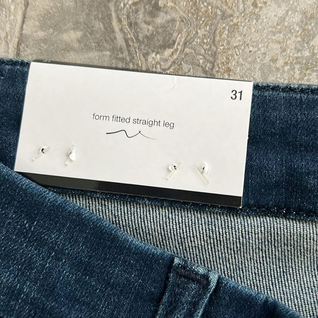 7 For All Mankind Kimmie Mid Rise Slim Straight Jeans in Dian, Size 31 NWT