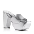 Cult Gaia Nadia Platform Sandals in Shiny Silver, NWT, Size EU 37