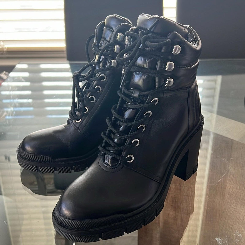 Marc Fisher LTD Velima Mixed Media Booties in Black, Size 7.5 NEW without Box