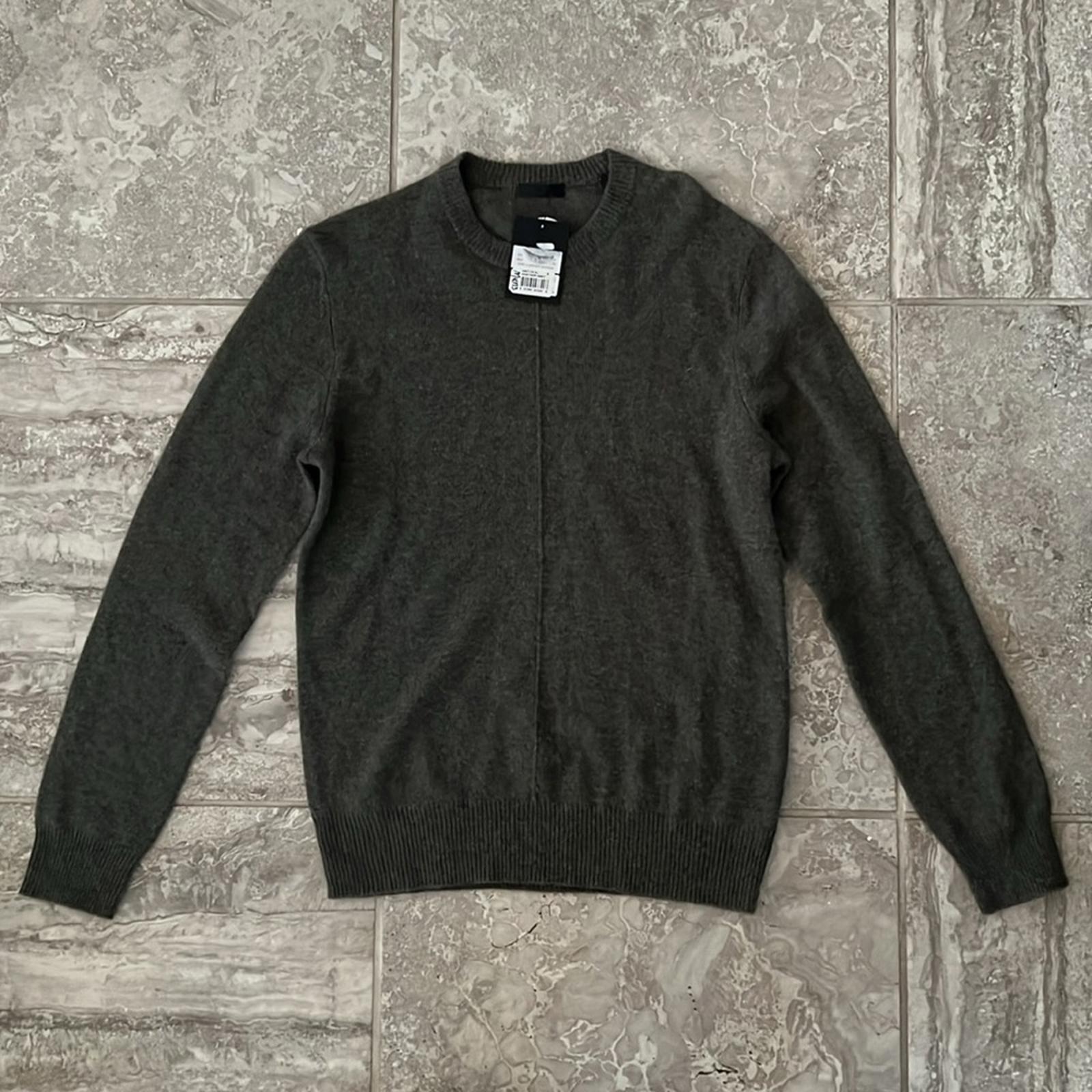 ATM Anthony Thomas Melillo Exposed Seam Cashmere Sweater,Heather Army Size S NWT