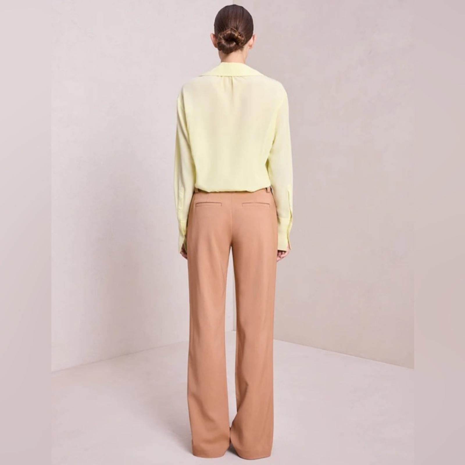ALC Diana Silk Bodysuit, Canary Yellow Size L New w/Tag Retail $425