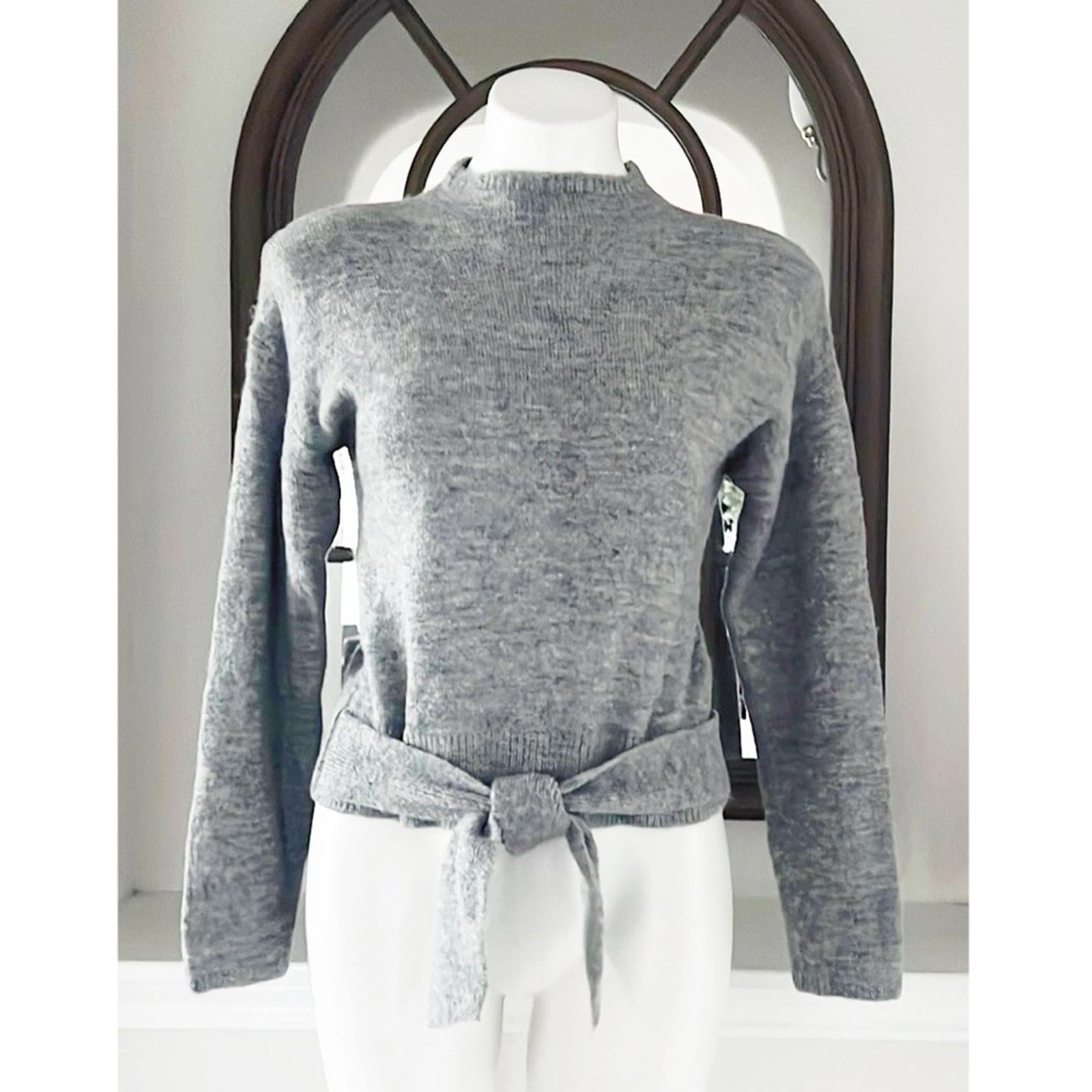 WAYF Wool-Blend Mock-neck Sweater in Light Grey, Size XS New w/Tag
