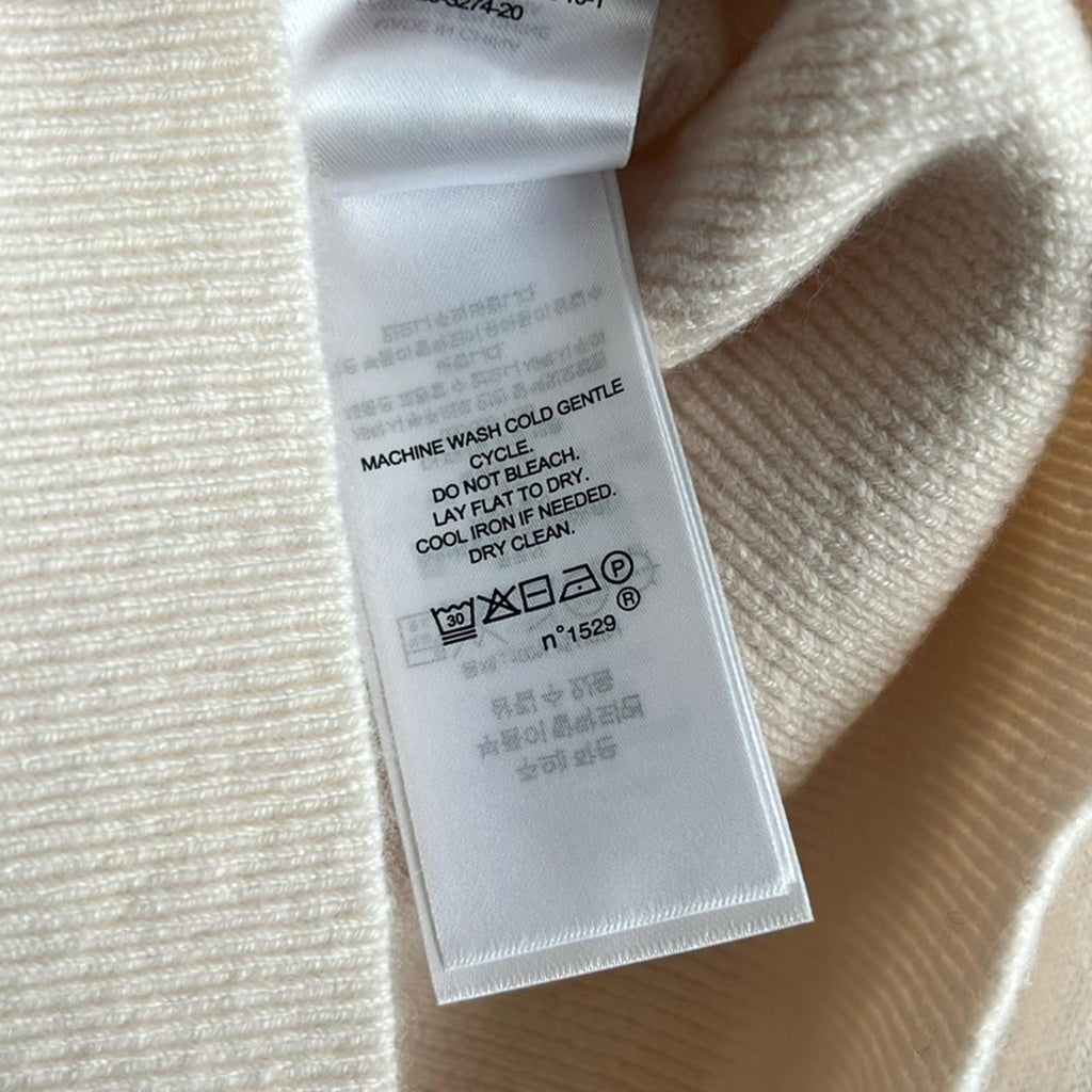 Lauren Ralph Lauren Cashmere Funnelneck Sweater in Winter Cream, NWT, Size S