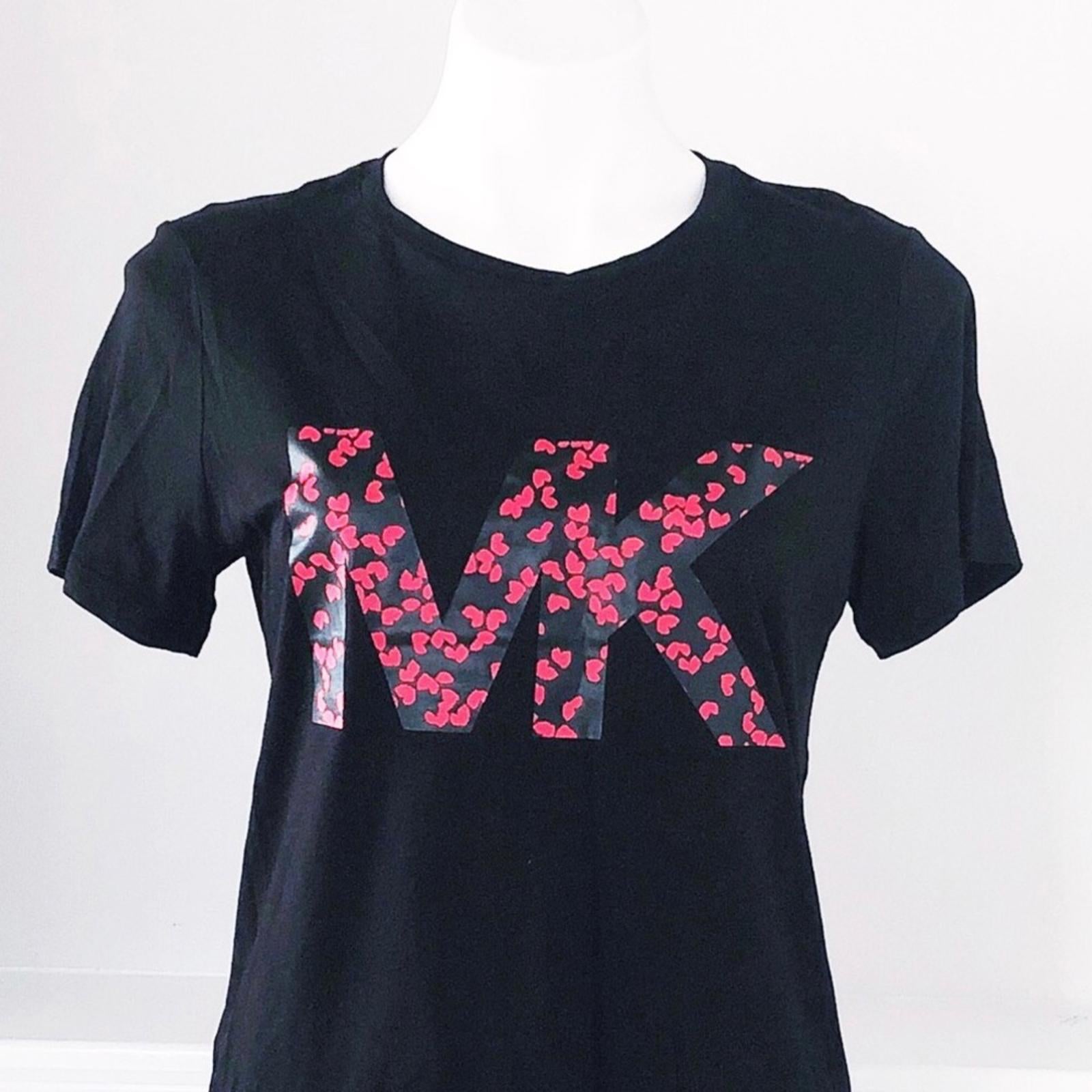 NWT Michael Kors Limited Edition Scarlet Red Short Sleeve Tee in Black Size M