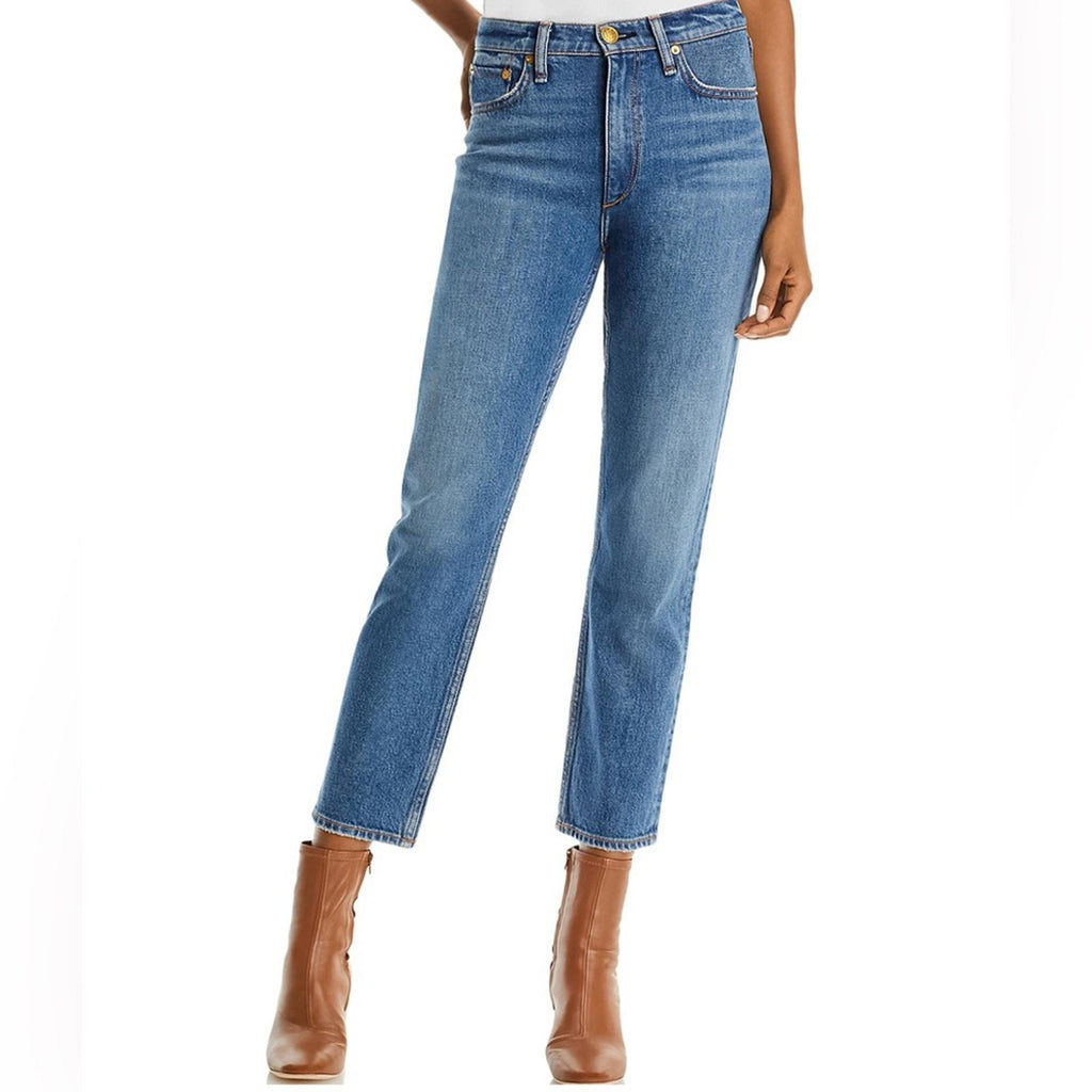 Rag & Bone Nina High-Rise Ankle Slim Straight Cigarette Jeans, Size 33 New w/Tag