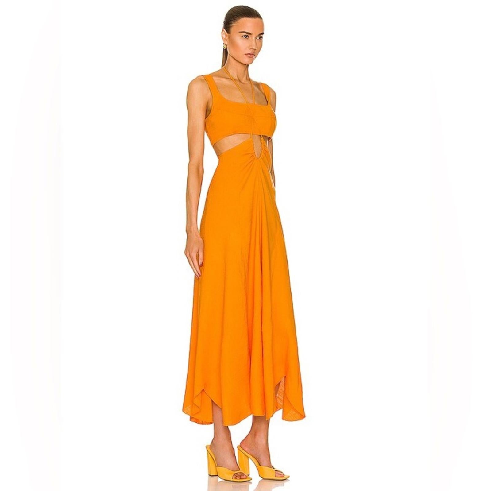 NEW Cult Gaia Eileen Waist Cutout Dress, Revolve Apricot, Size L New w/Tag