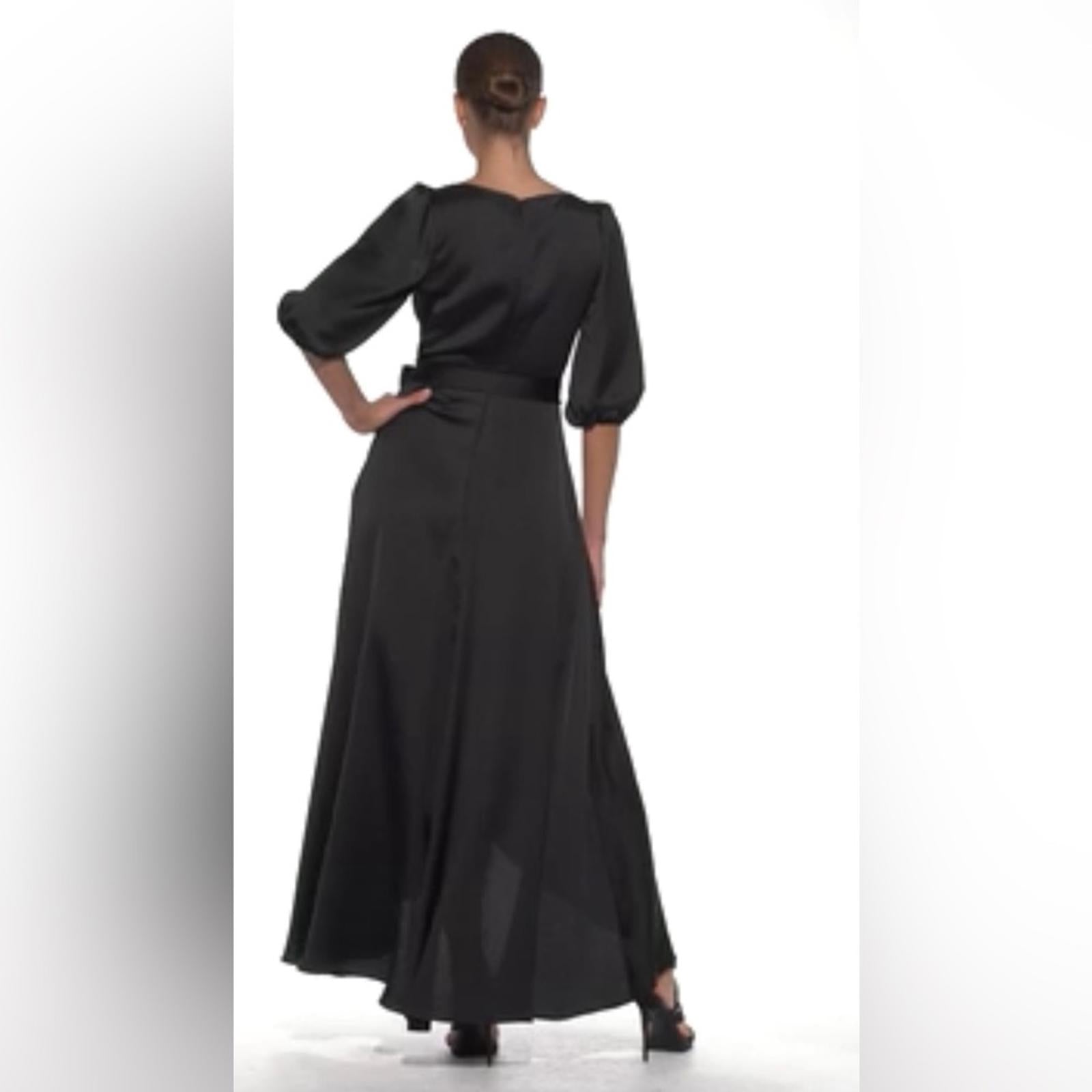 DKNY Balloon-Sleeve Satin Gown in Black, Size 6 New w/Tag Retail $229
