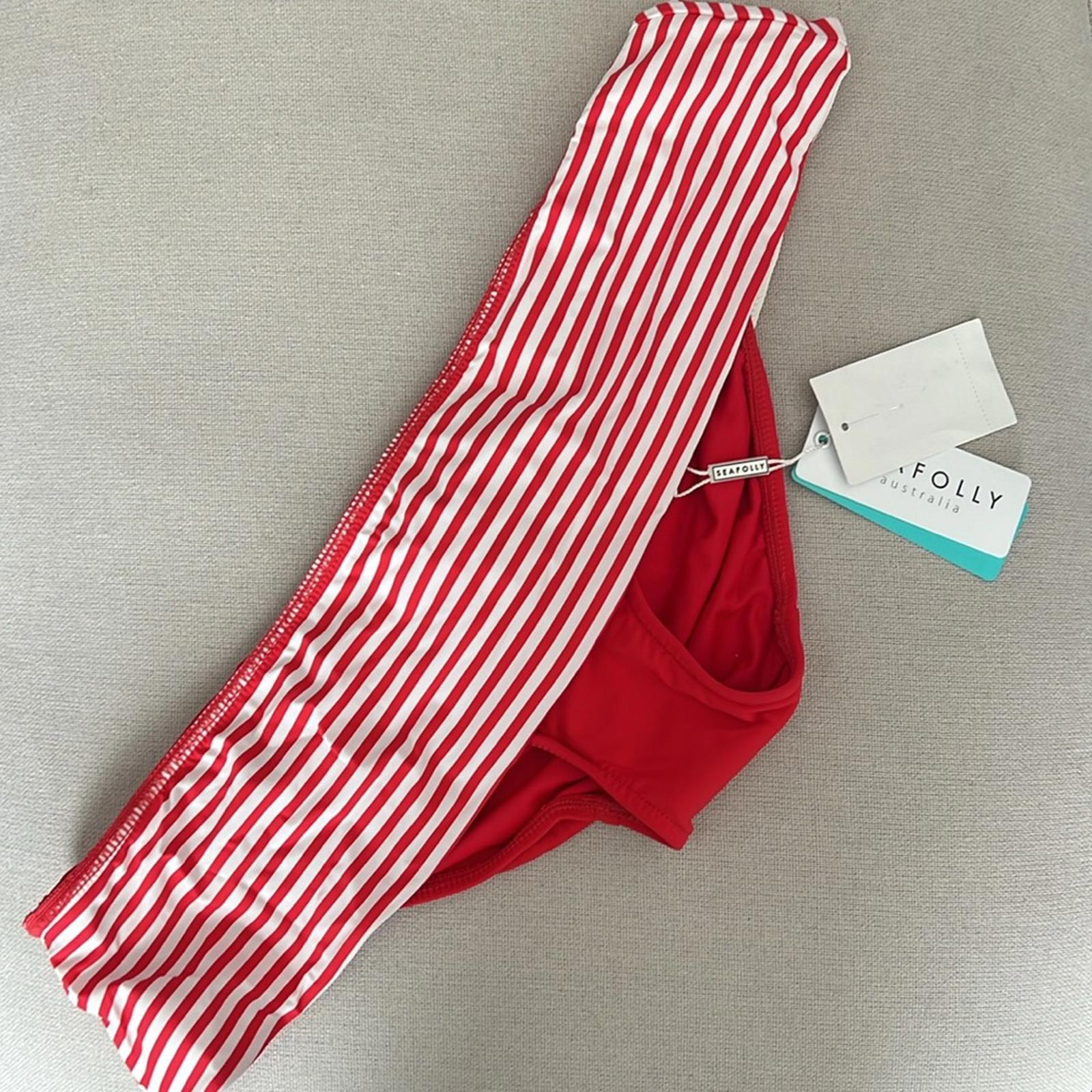 Seafolly Skirted Riviera Striped Hipster Pin-Up Bikini Bottom, Size 12 NWT $72