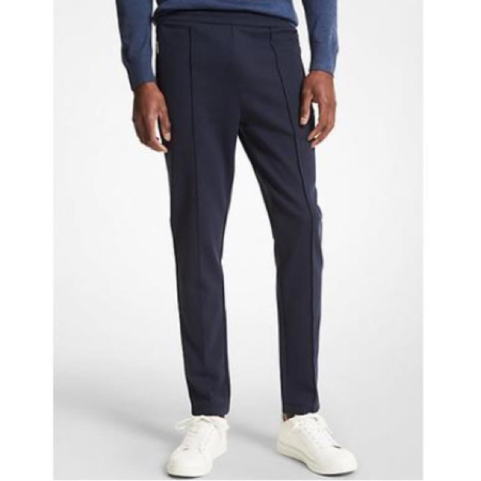 Michael Kors Mixed Media Track Pants in Midnight Blue, NWT, Size L