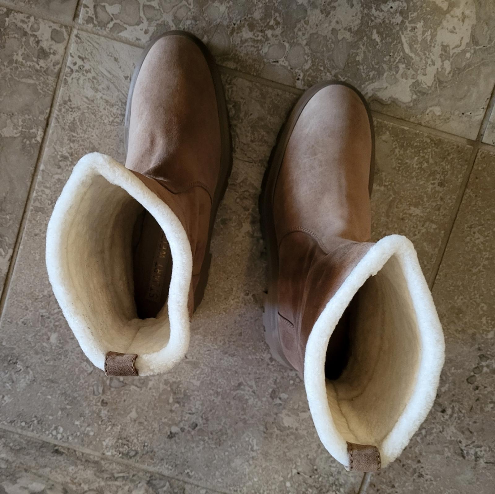 Stuart Weitzman Bedford Suede Shearling Winter Booties, Size 41.5/11 New in Box