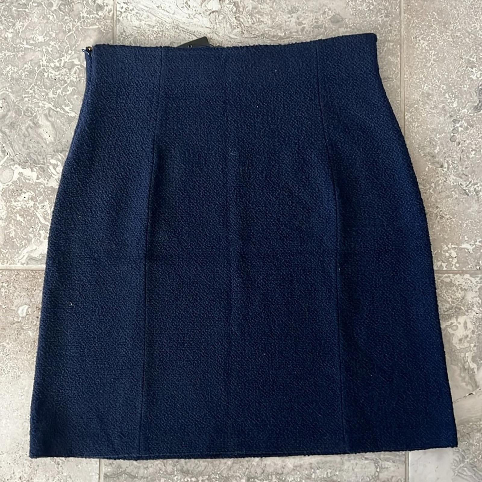 St. John Collection Textured Tweed Pencil Skirt in Navy, Size 16 NWT Retail $795