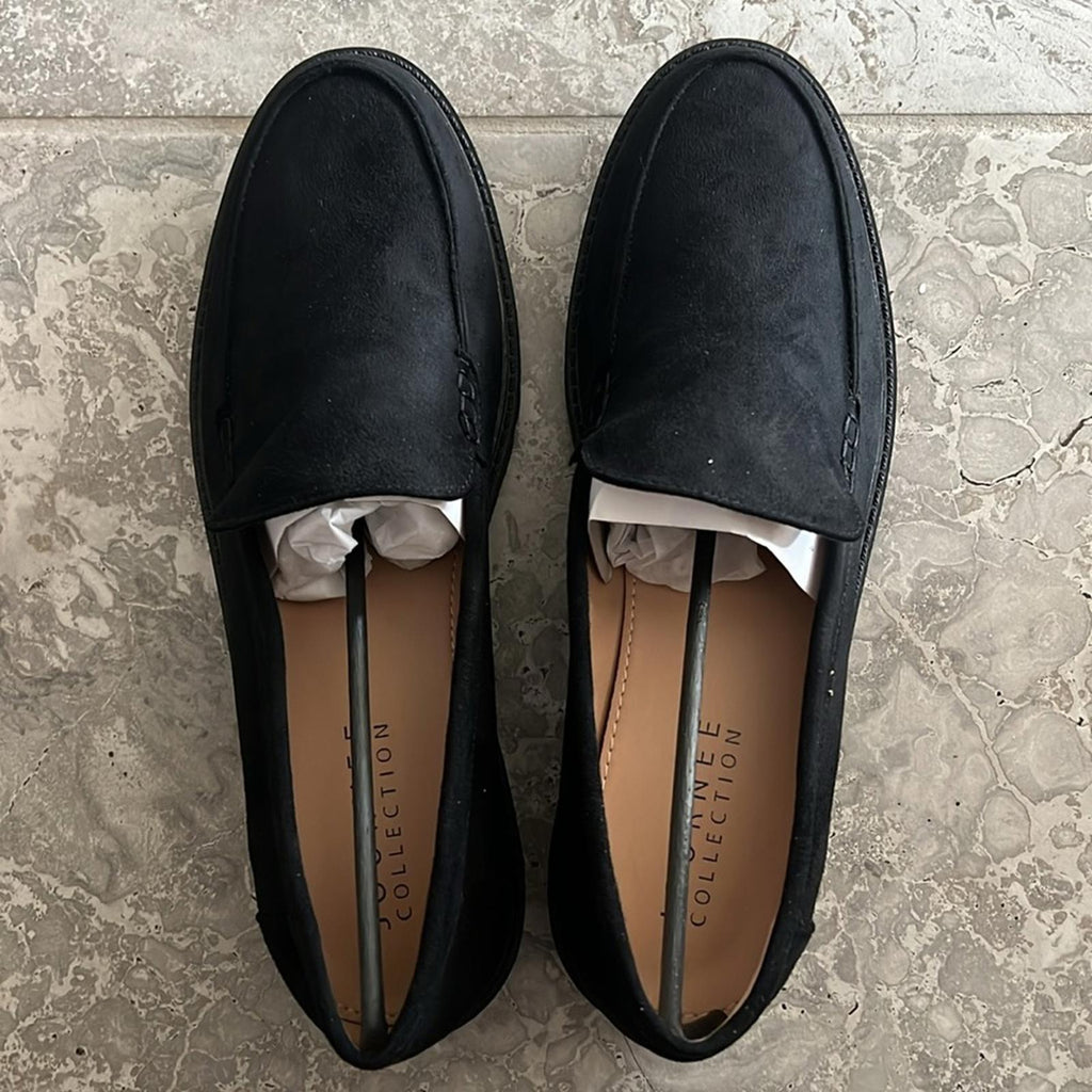 Journee Collection BLACK Tru Comfort Foam Narrow Width Erika Flats, NWT, Size 12