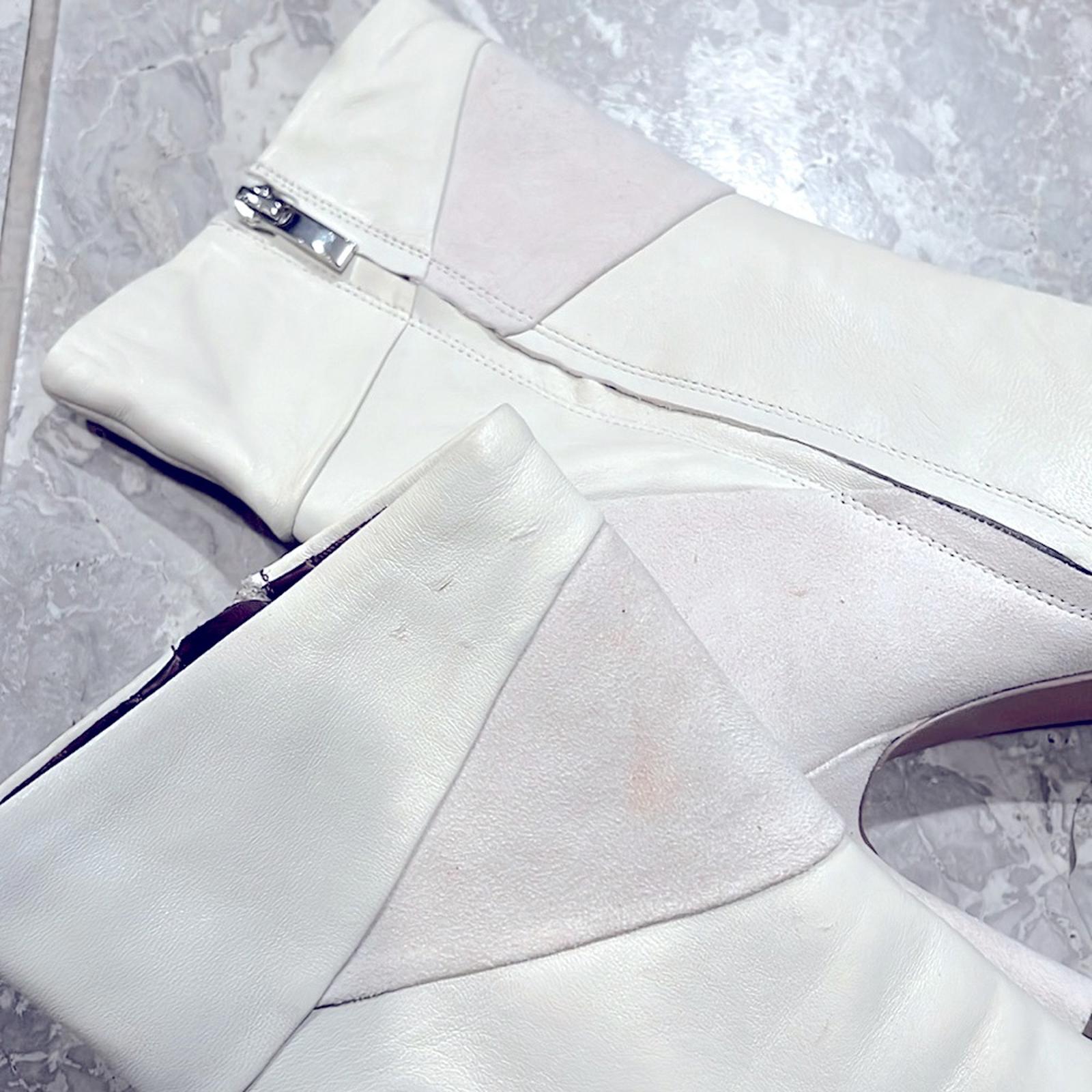 Franco Sarto Milinda Leather Booties, Stone White Size 9.5 M, in Original Box