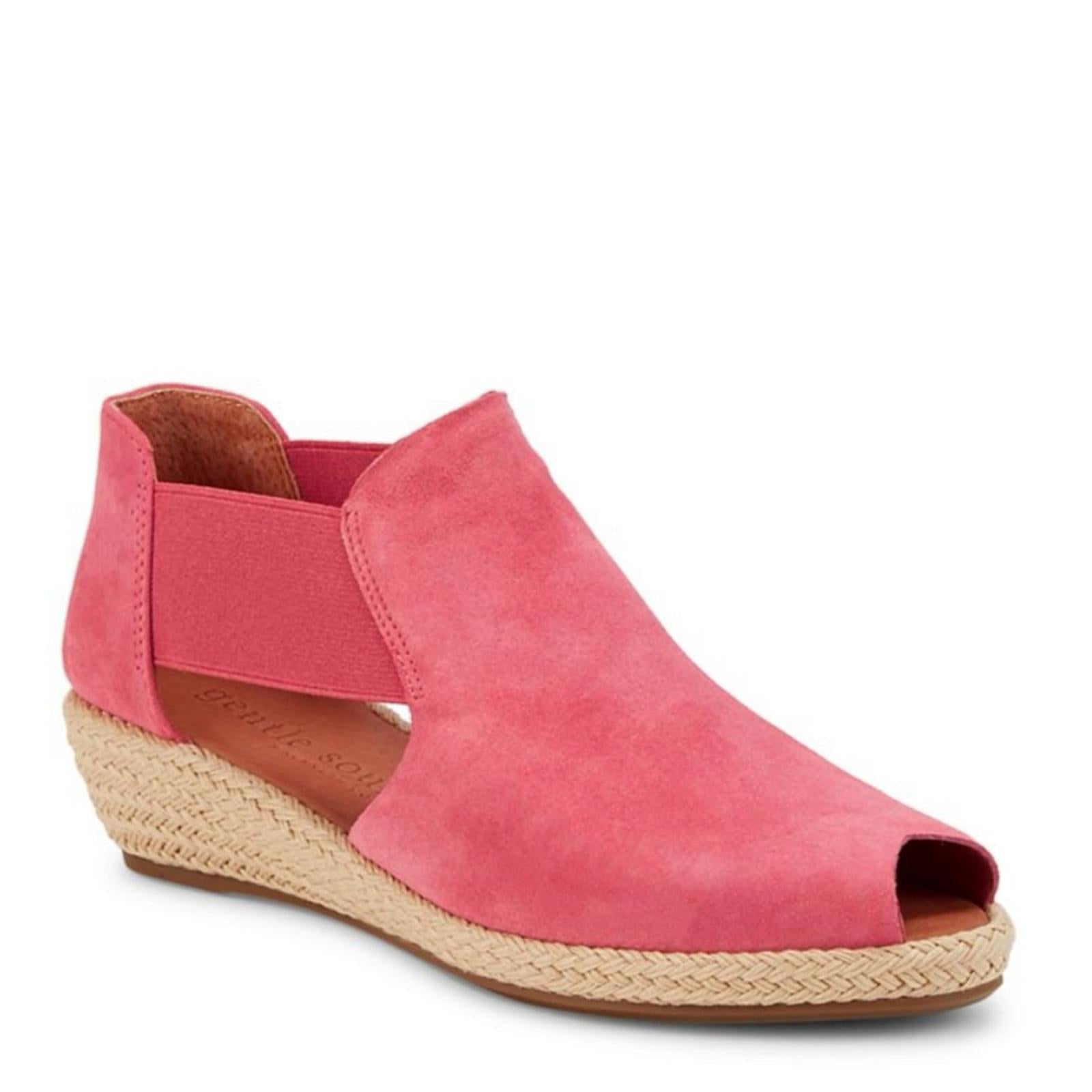 Gentle Soul Noa Elastic Slip-On Leather Wedge Sandals, Size 5 New in Box $199