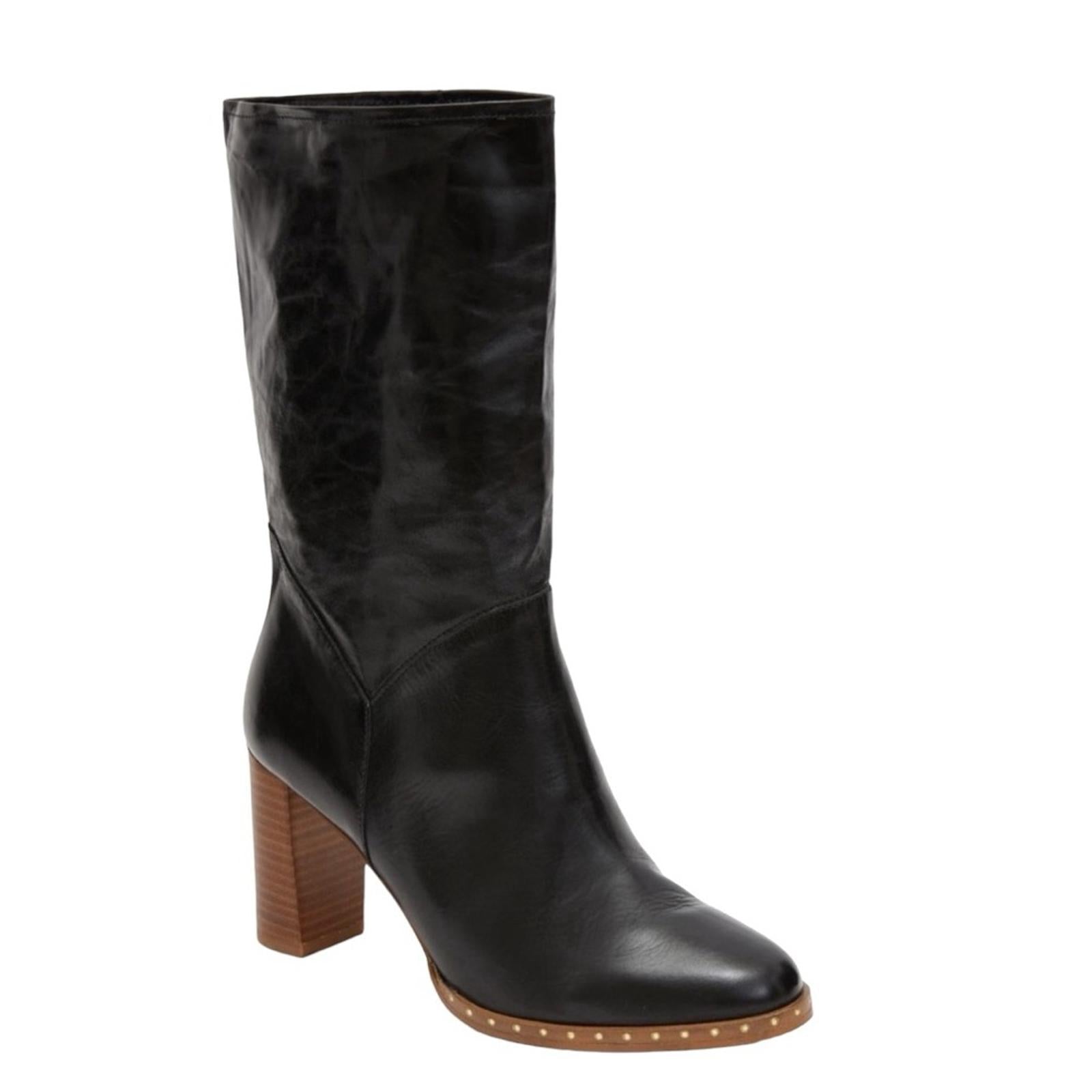 All Saints Mille Block Heel Boots in Black, Size EU 37 | US 7 New w/o Box