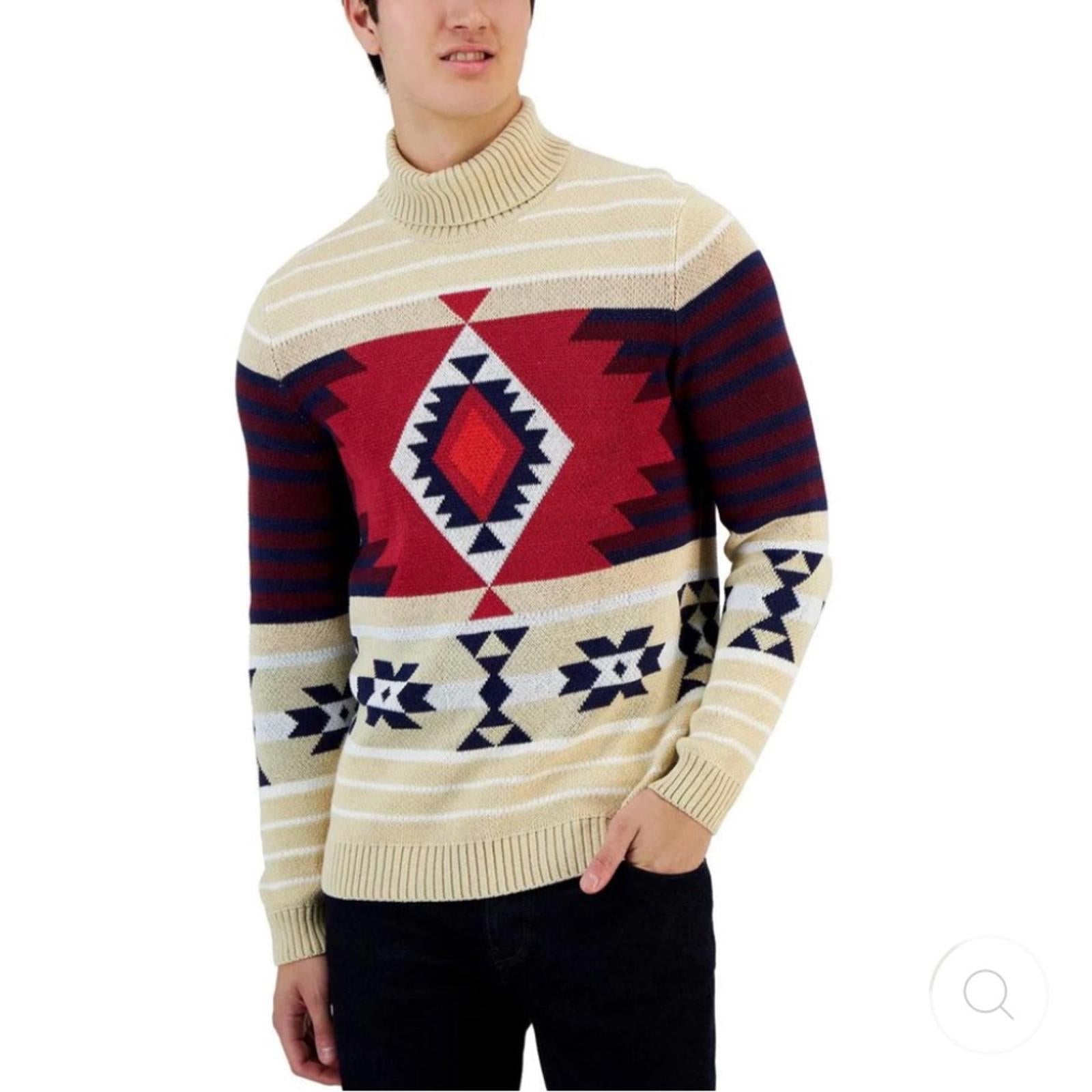 NEW Club Room Cotton Fair Isle Turtleneck Sweater, Size XL New w/Tag Retail $65