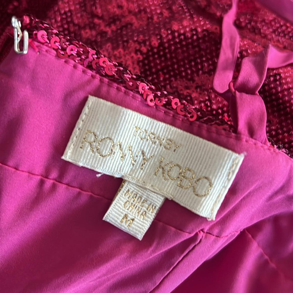 Torn by Ronny Kobo Lindsay Sequin Bow Front Mini Dress in Pink Size M NWT $548