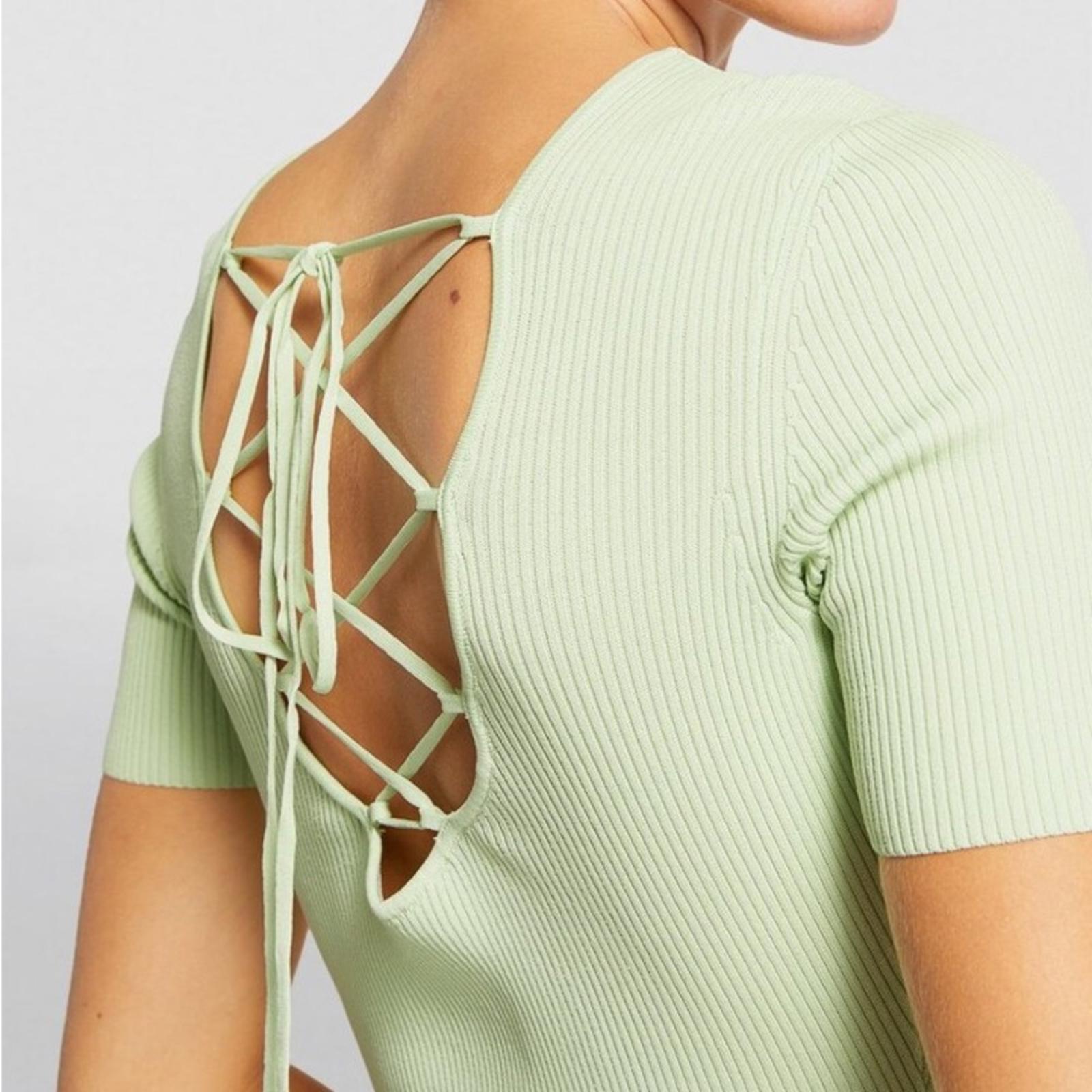 Maje Tie-Back Midi Dress in Green, Size EU 38/ US M, New w/Tag $415