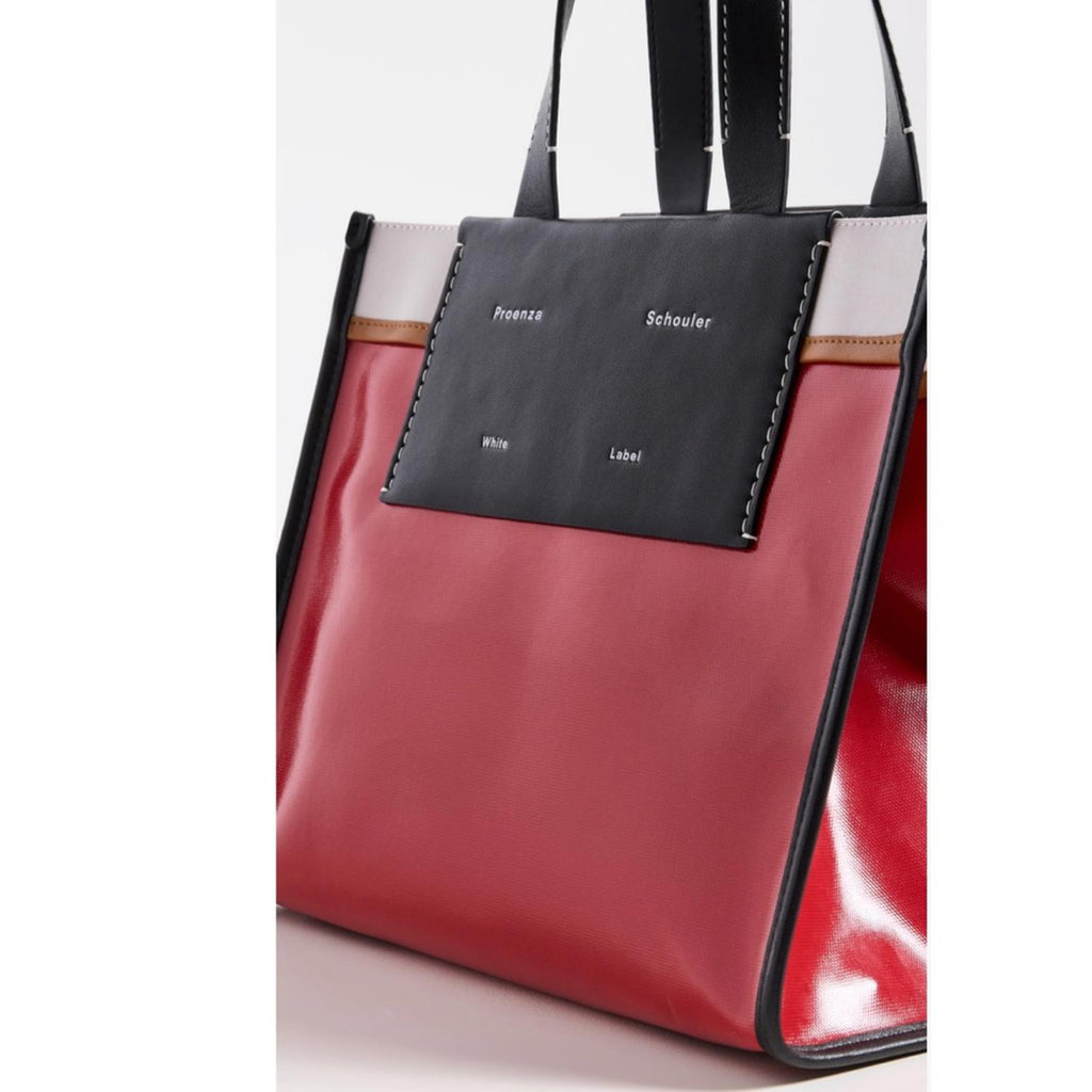 Proenza Schouler White Label Morris Large Coated Canvas Tote in Red, New w/Tag