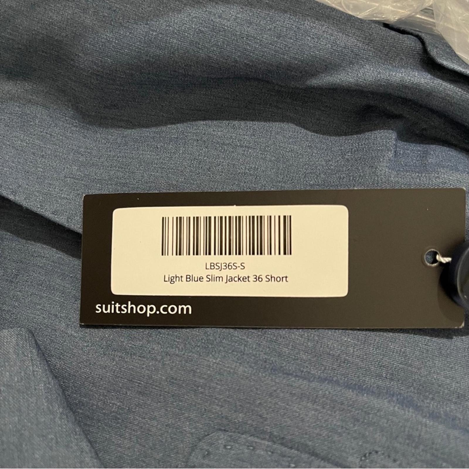 Suit Shop Men's Light Blue Slim Jacket Size 36 Short, New w/Tag $199