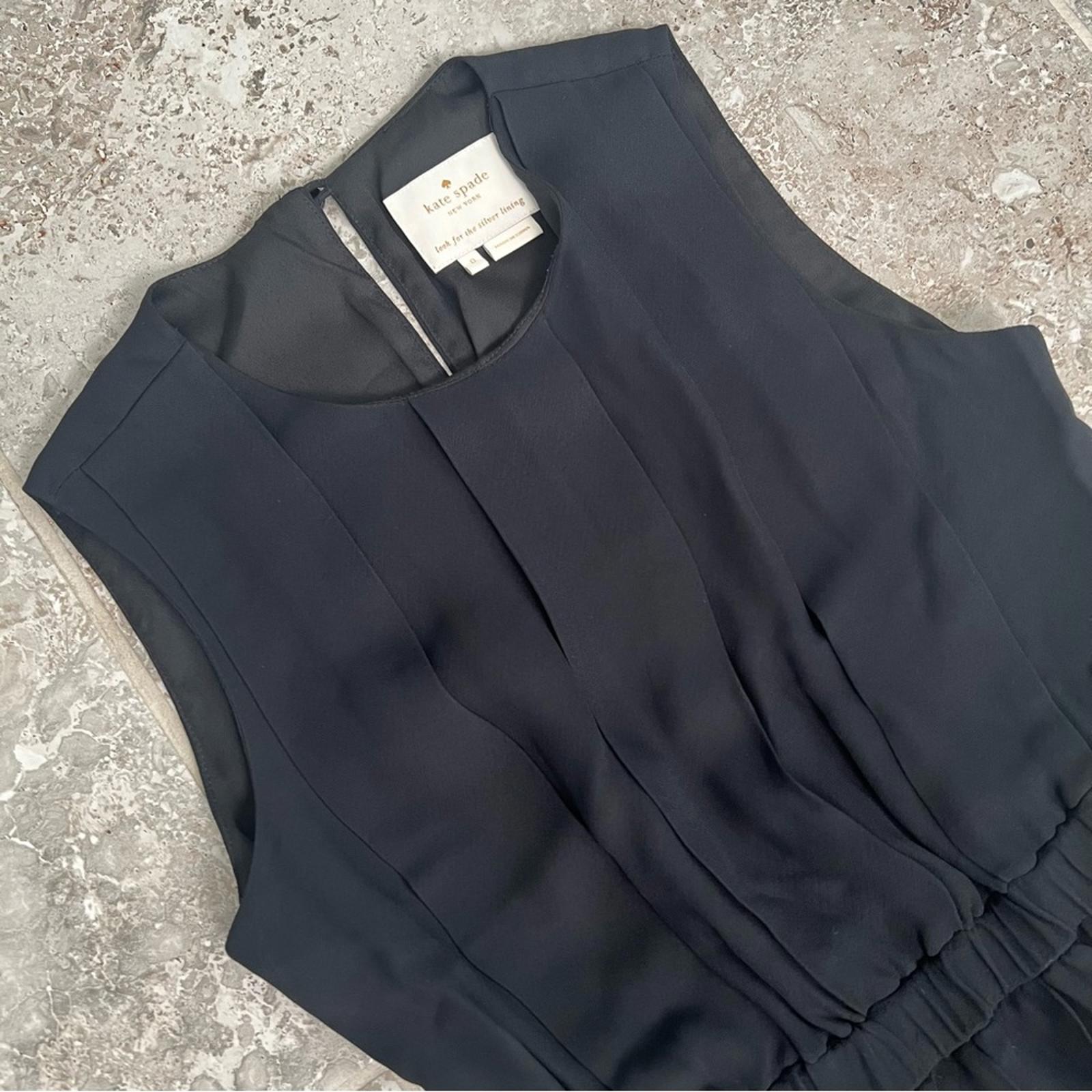 Kate Spade Fit & Flare Pleated Black Dress, Size 0