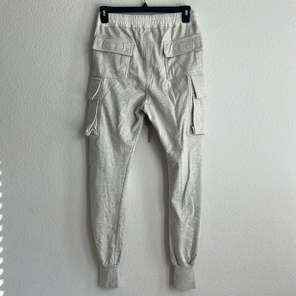 DRKSHDW Rick Owens Drawstring Cargo Jogger Pants in Grey, NWT, Size M
