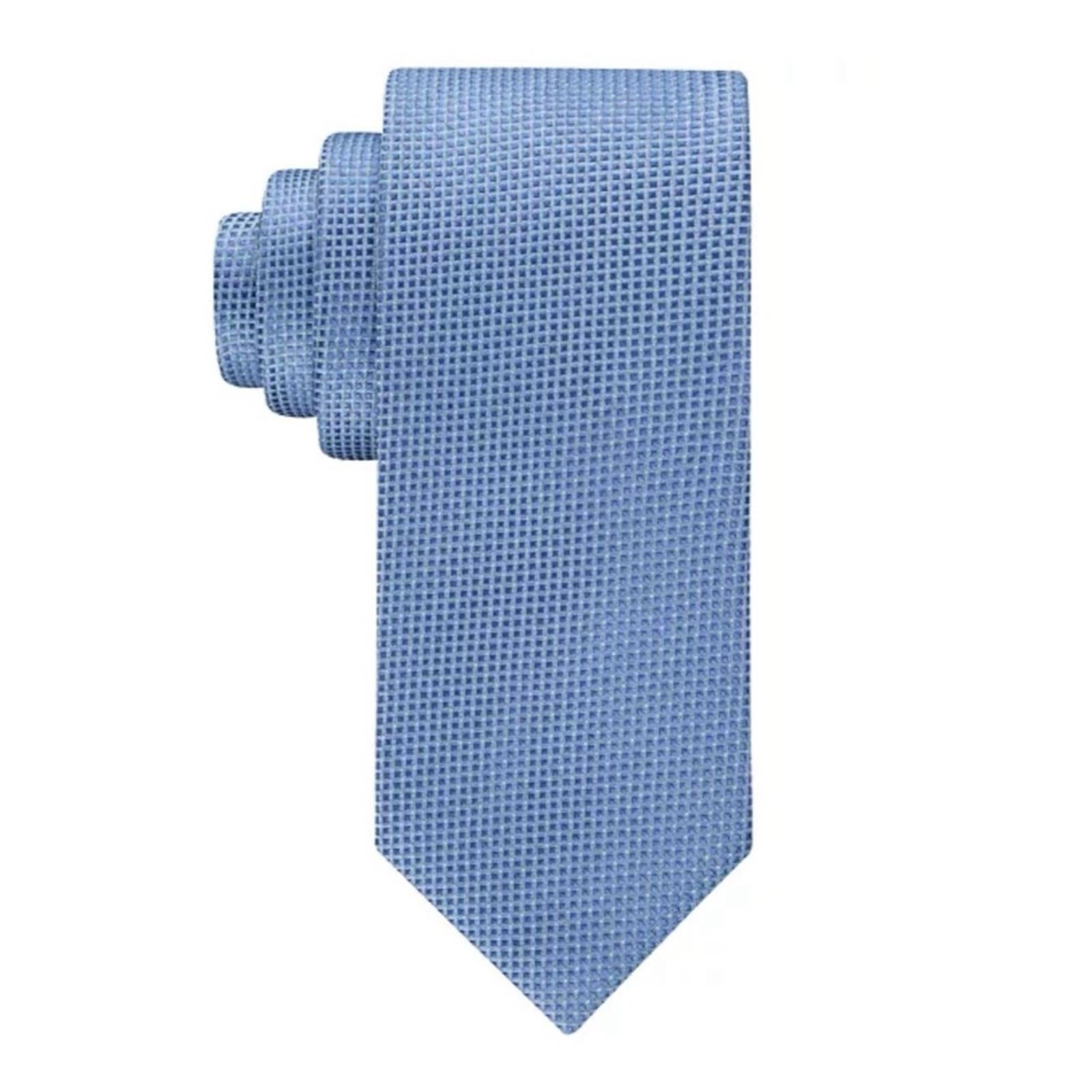 Calvin Klein Micro-Grid Textured Tie in Light Blue, One Size, NWT