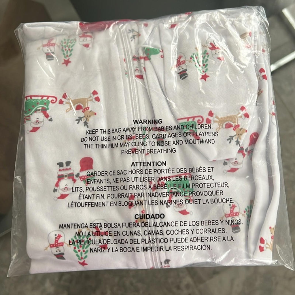 Kissy Kissy Unisex Santa Print Footie, Holiday Christmas Baby Size 9M New w/Tag