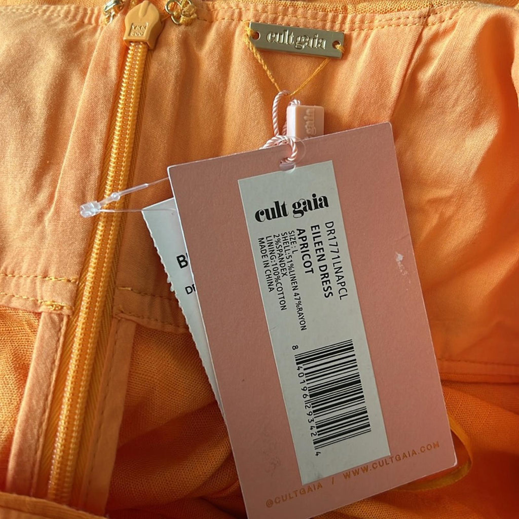 NEW Cult Gaia Eileen Waist Cutout Dress, Revolve Apricot, Size L New w/Tag