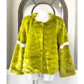 New INDIGO MOON Fur Jacket in Neon Green, Size XL New w/Tag Retail $229