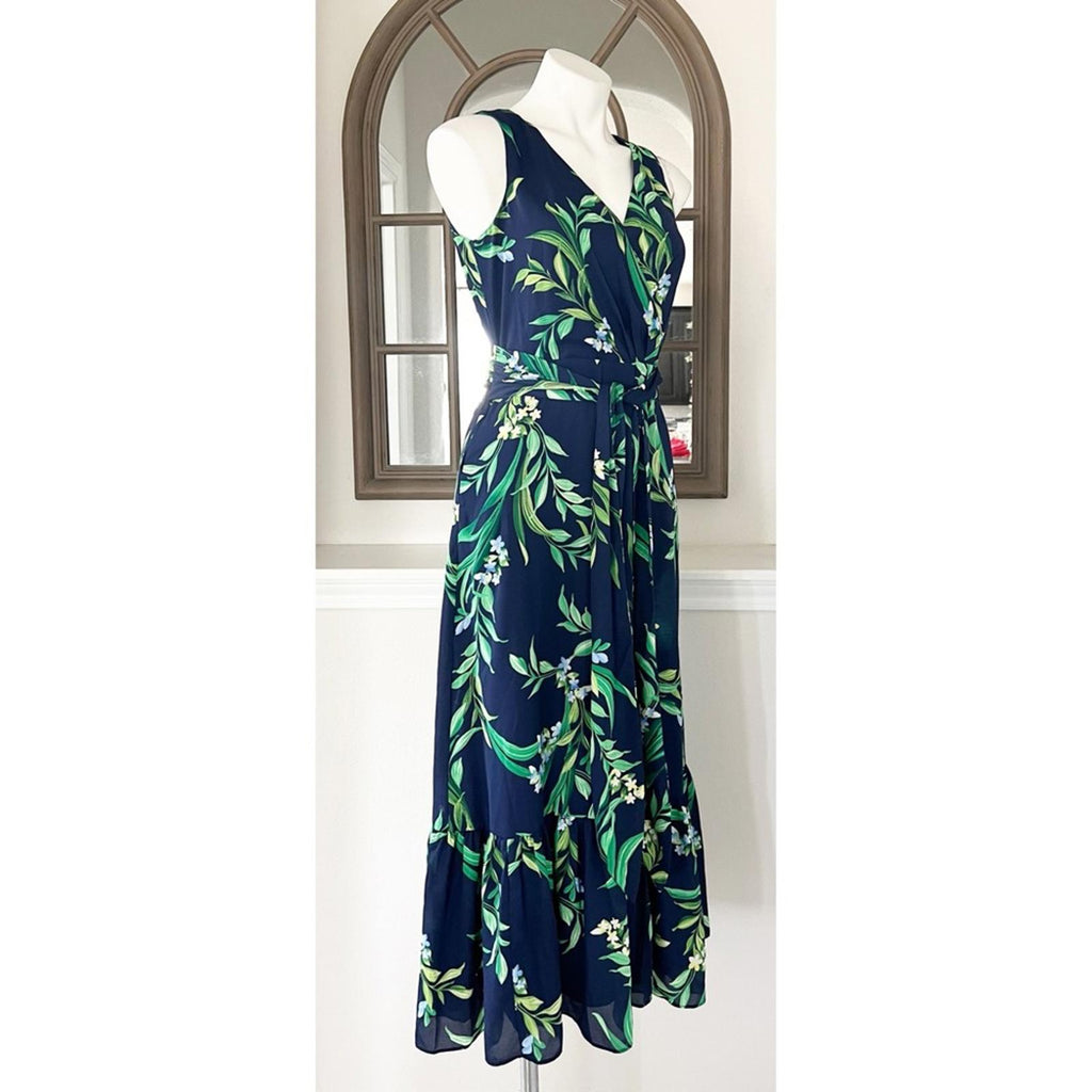 Tommy Bahama Floral Glow Sleeveless Maxi Dress in Island Navy, Size S New 4 NEW