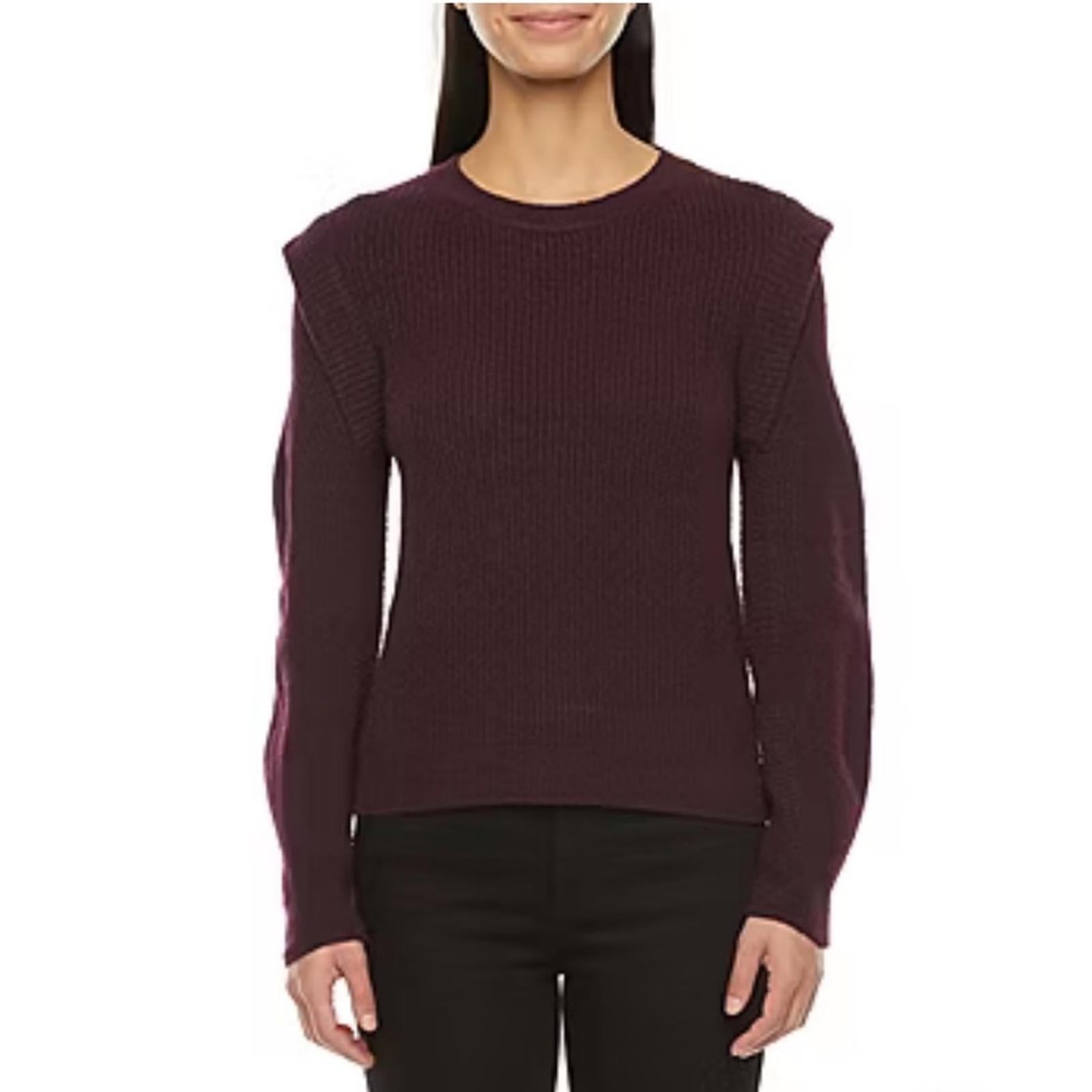 Worthington Crew Neck Long Sleeve Pullover, Classic Burgundy Size M New w/Tag