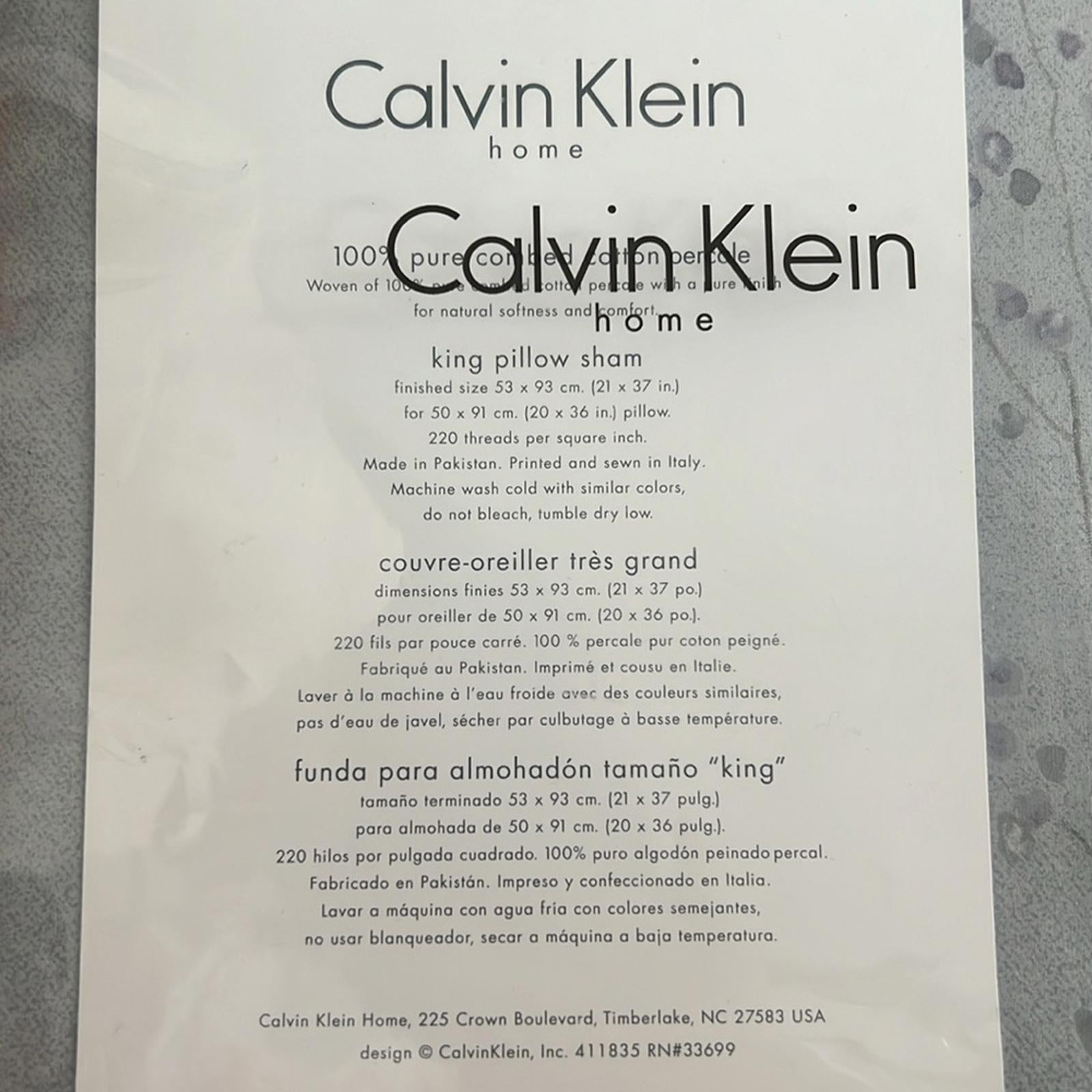 Calvin Klein Home Floral Winter Branches King Pillow Sham, Powder New w/Tag $125