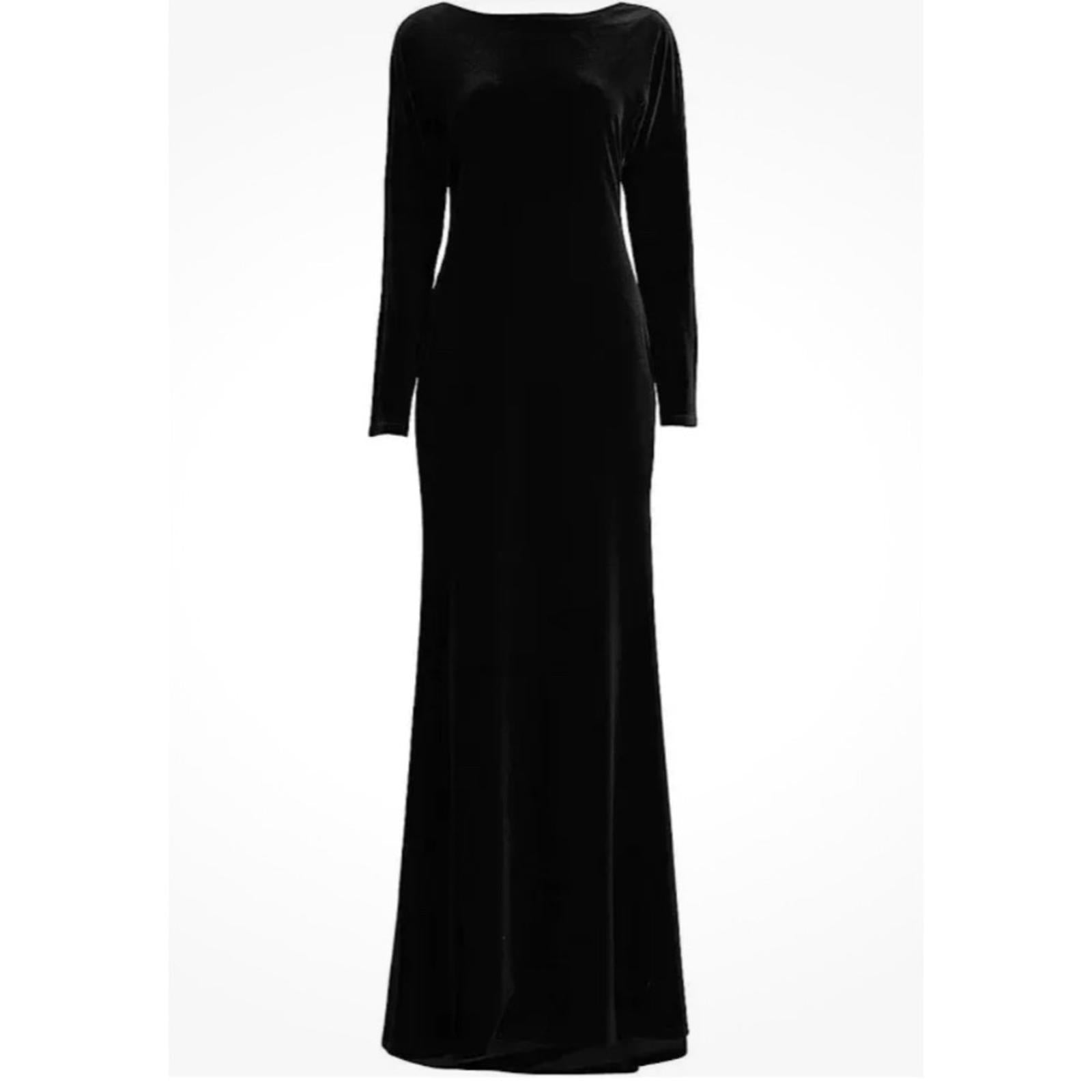 Donna Karan NY Jewel Low Back Velvet Gown in Purple, Size 10 NEW w/Tag $450