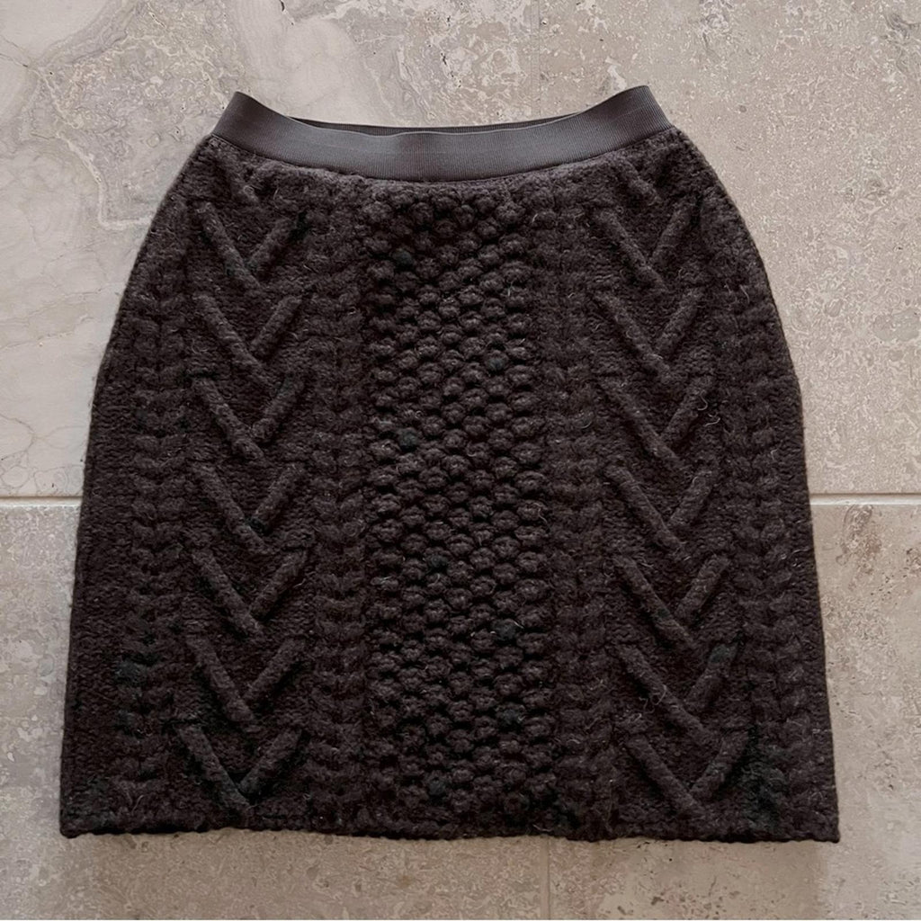 NEW Bottega Veneta Brown Wool Mini Skirt, Size Small New w/o Tag, Retail $990