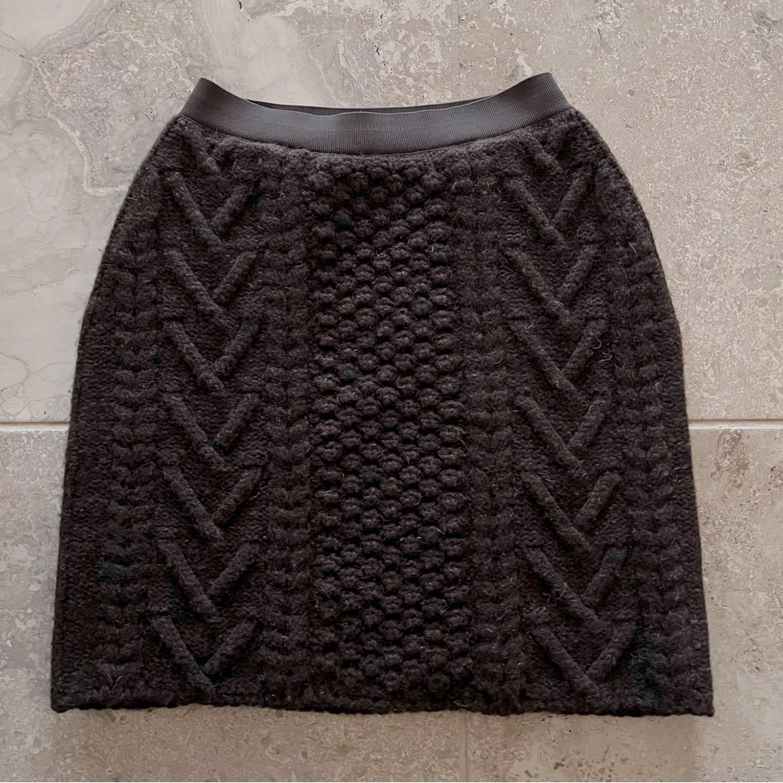 NEW Bottega Veneta Brown Wool Mini Skirt, Size Small New w/o Tag, Retail $990