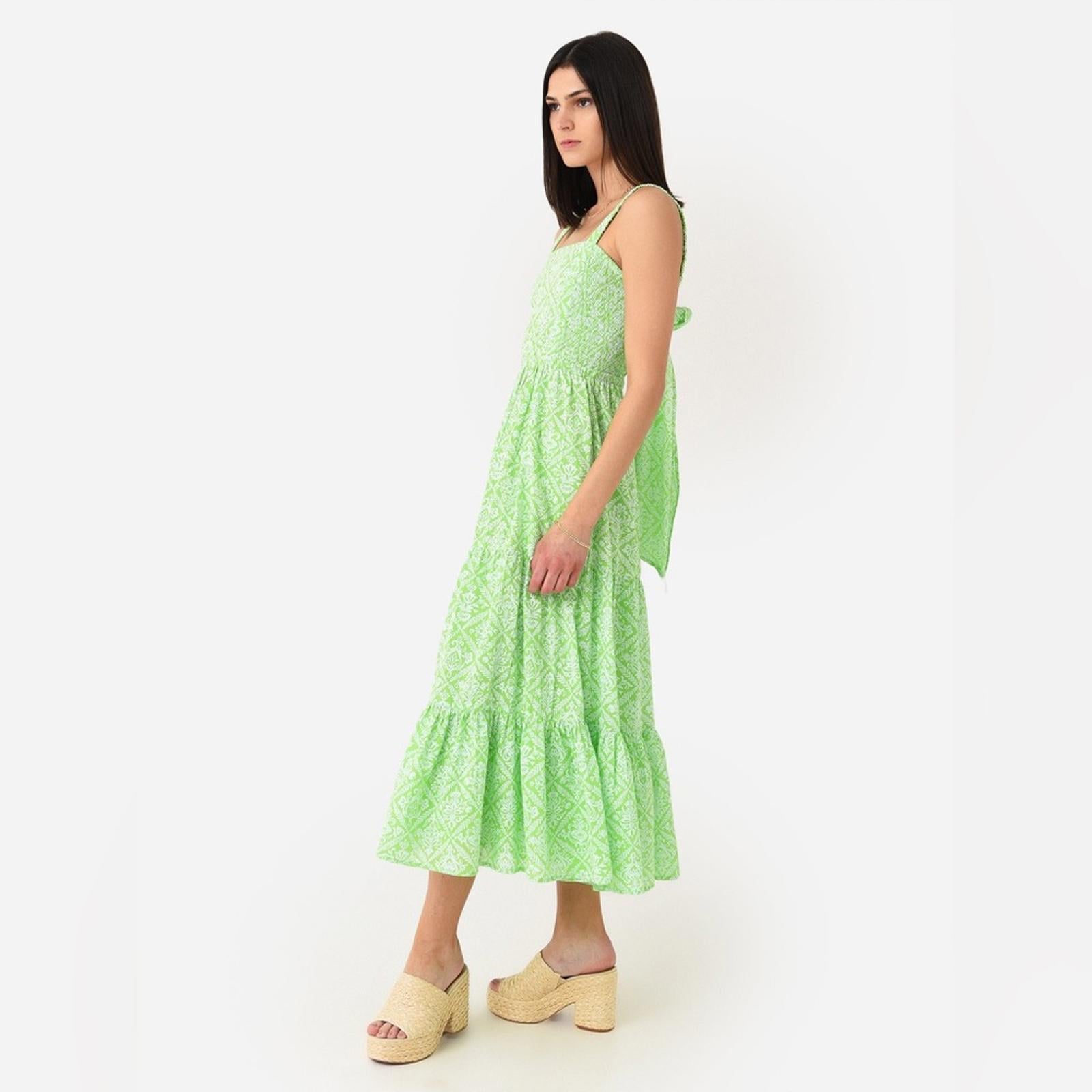 Banjanan Regina Patterned Midi Dress, Tile Print Flash, Size XL New w/Tag $365
