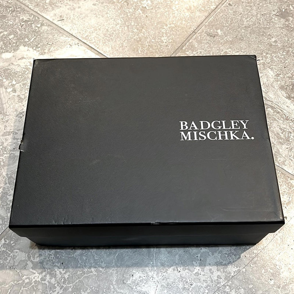 Badgley Mischka Neville Embellished Sandals Black Satin Size 6.5 NEW in Box $225