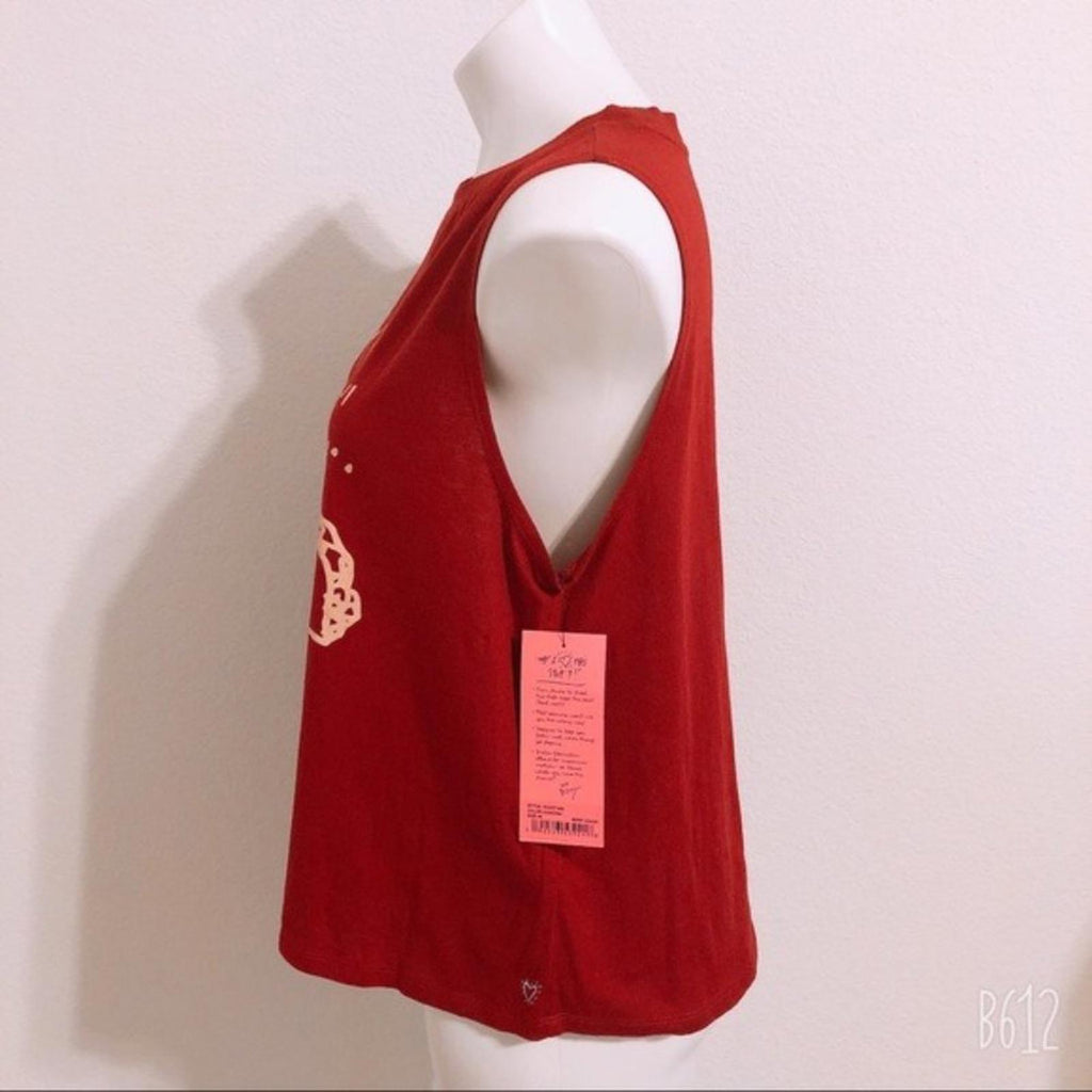 Betsey Johnson Two to Taco Muscle Tee Tank Top in Medium Red, Size M, NWT