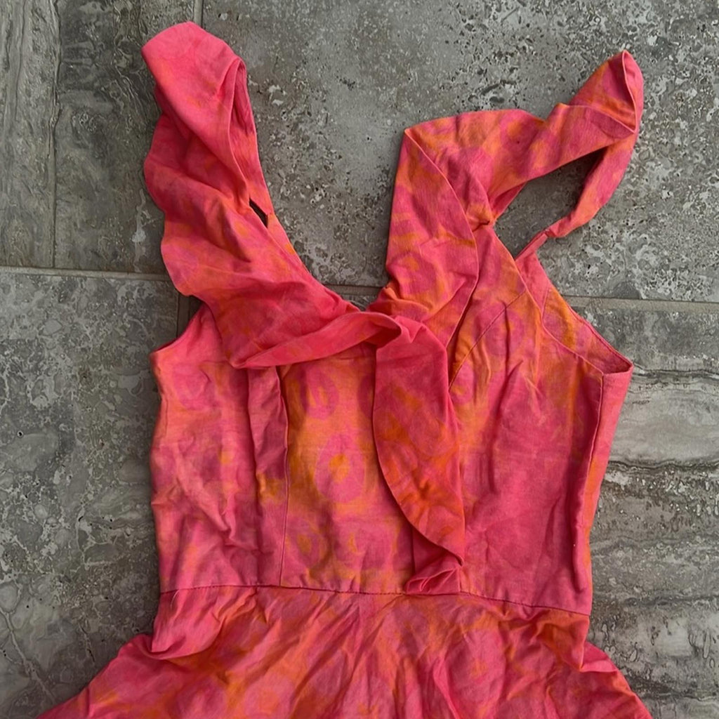 Sika V-Neck Cybil Tiered Fit & Flare Dress, Pink Size 6 Retail $295 EXCELLENT!